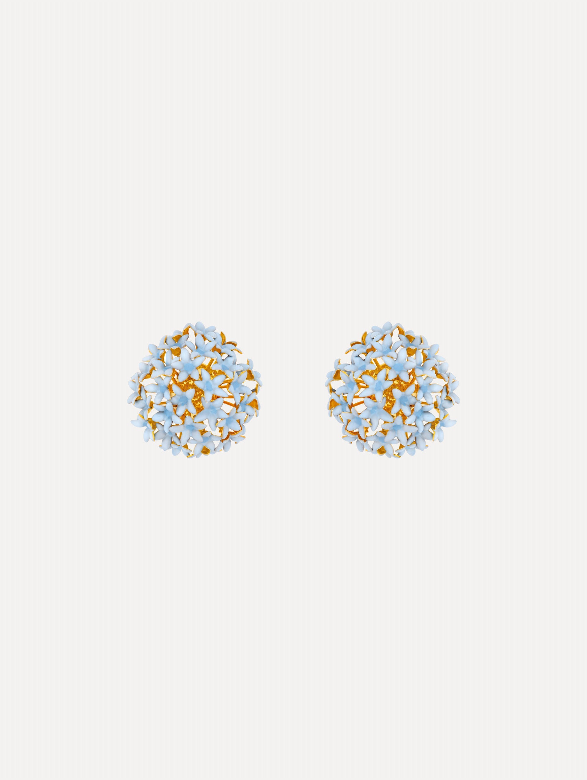 Small Allium Pompom Clip-On Earrings Light blue / Oscar de la Renta