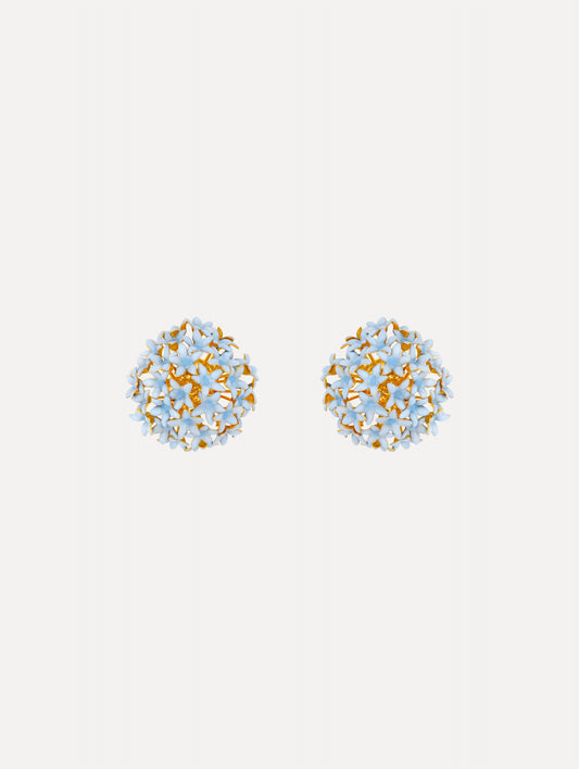 Small Allium Pompom Clip-On Earrings Light blue / Oscar de la Renta