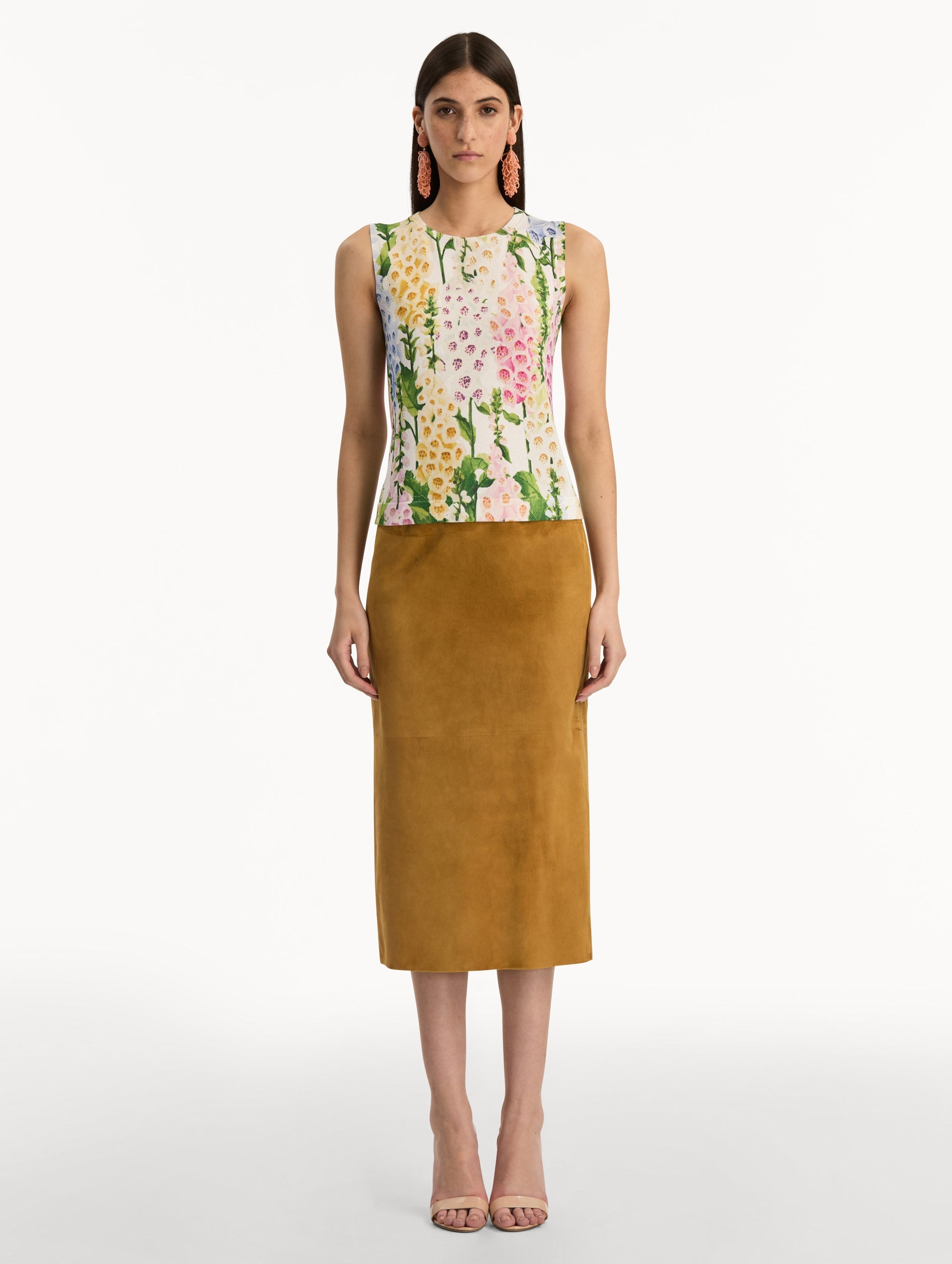 Foxglove Printed Tank White multi / Oscar de la Renta