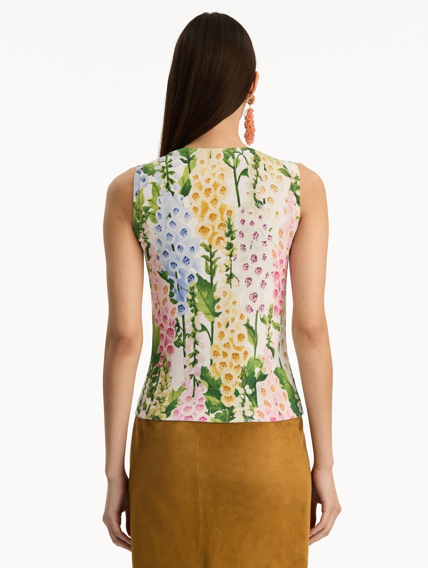 Foxglove Printed Tank White multi / Oscar de la Renta