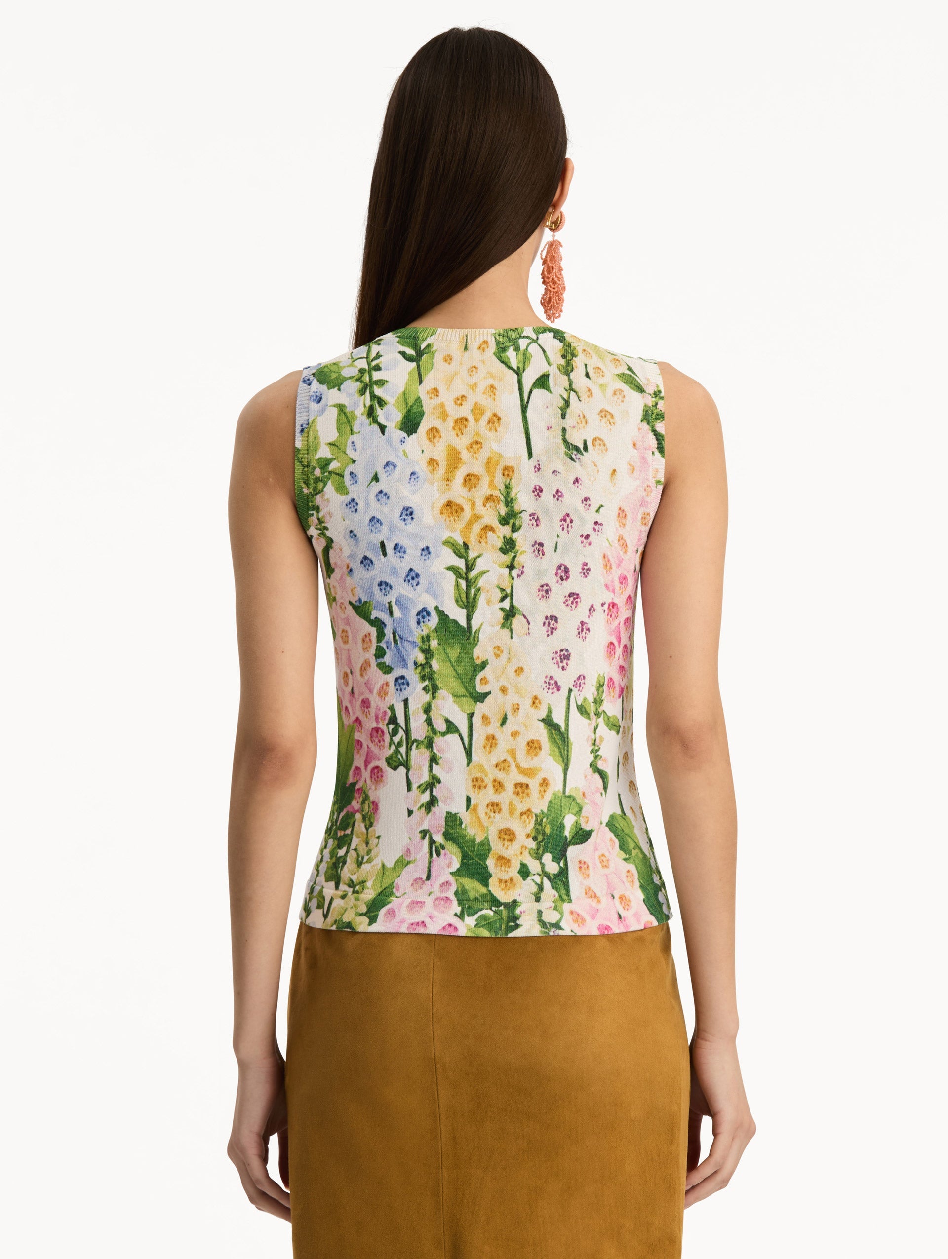 Foxglove Printed Tank White multi / Oscar de la Renta