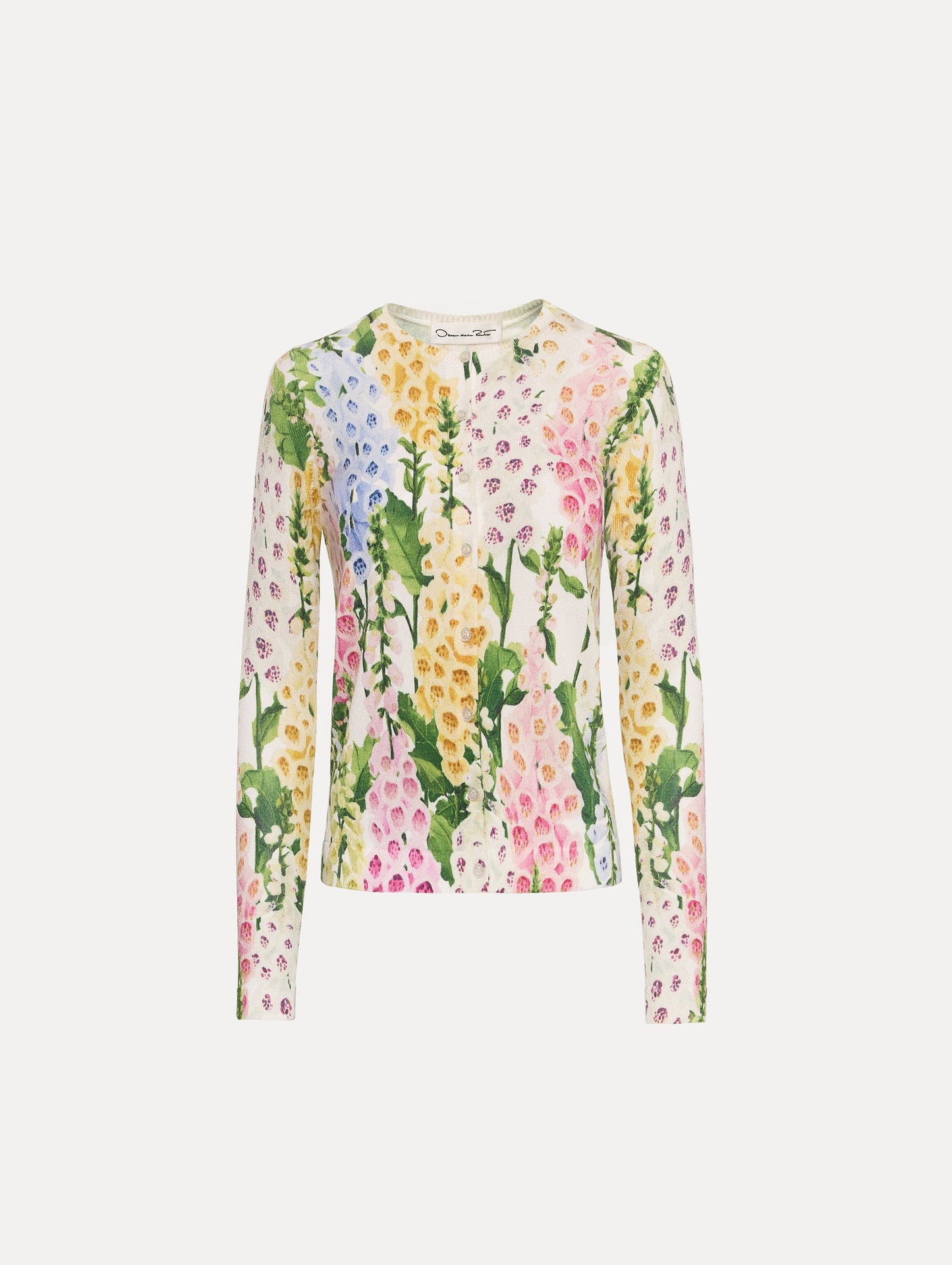 Foxglove Printed Cardigan White multi / Oscar de la Renta