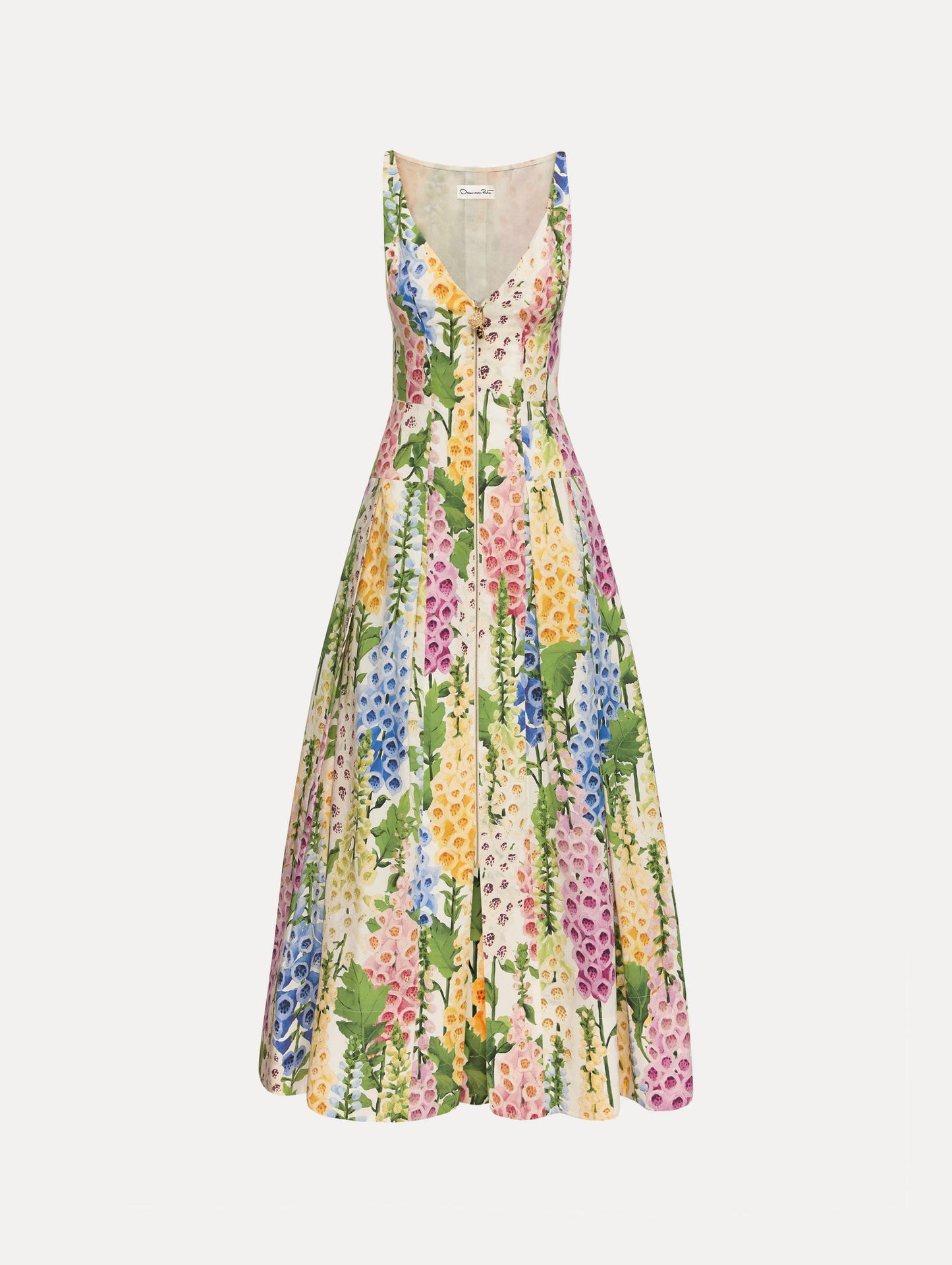 Foxglove Cotton Poplin Dress White multi / Oscar de la Renta