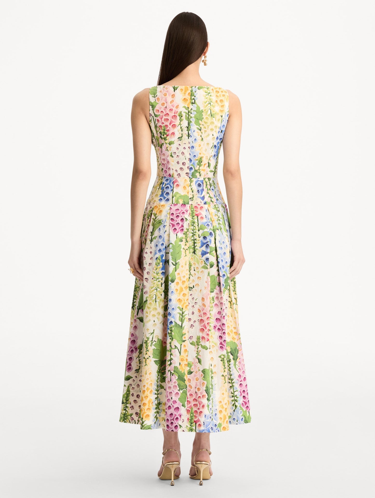 Foxglove Cotton Poplin Dress White multi / Oscar de la Renta