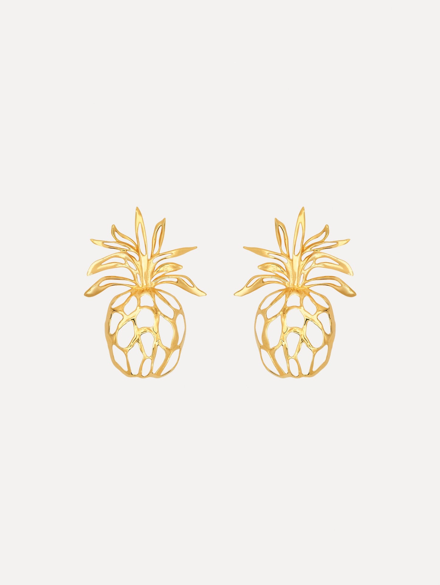 Openwork Pineapple Clip-On Earrings Gold / Oscar de la Renta