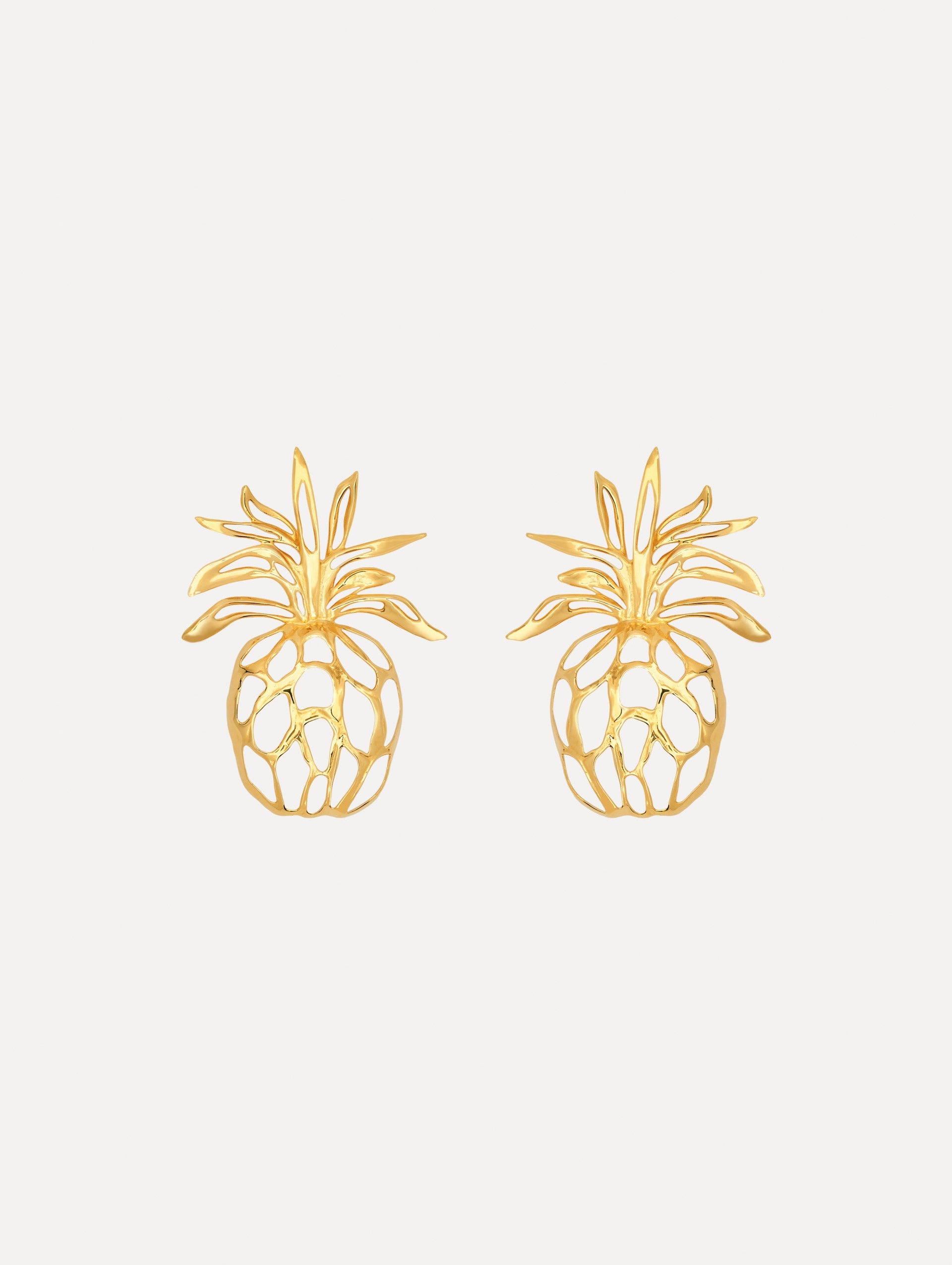 Openwork Pineapple Clip-On Earrings Gold / Oscar de la Renta