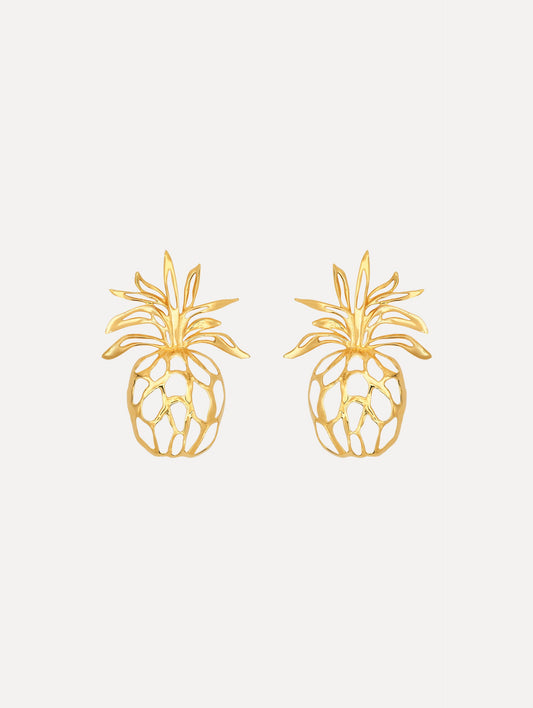 Openwork Pineapple Clip-On Earrings Gold / Oscar de la Renta