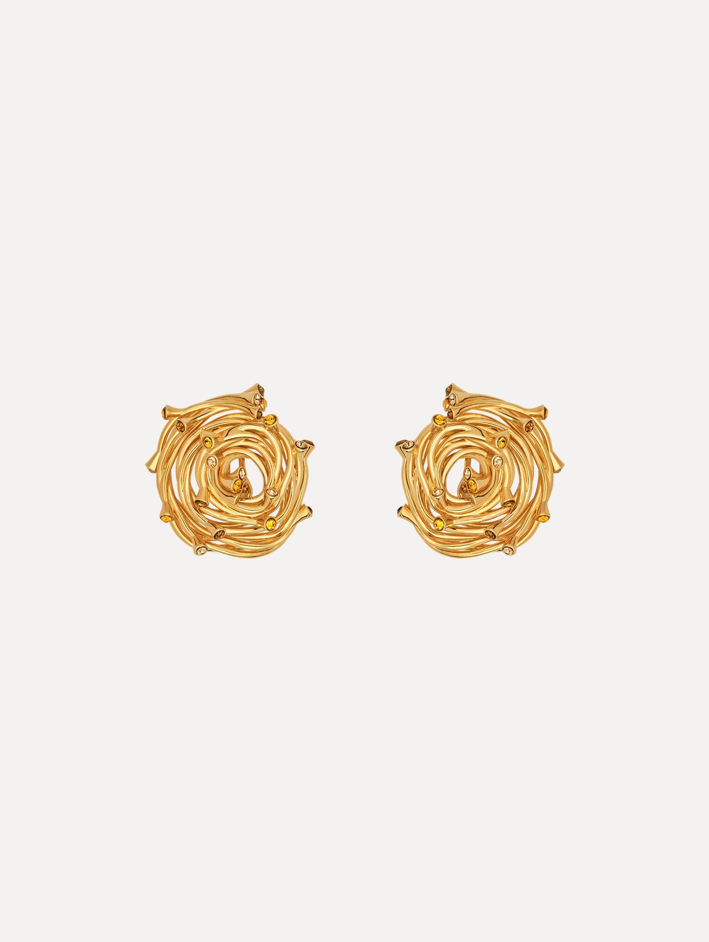 Rhinestone Nest Earrings Topaz / Oscar de la Renta