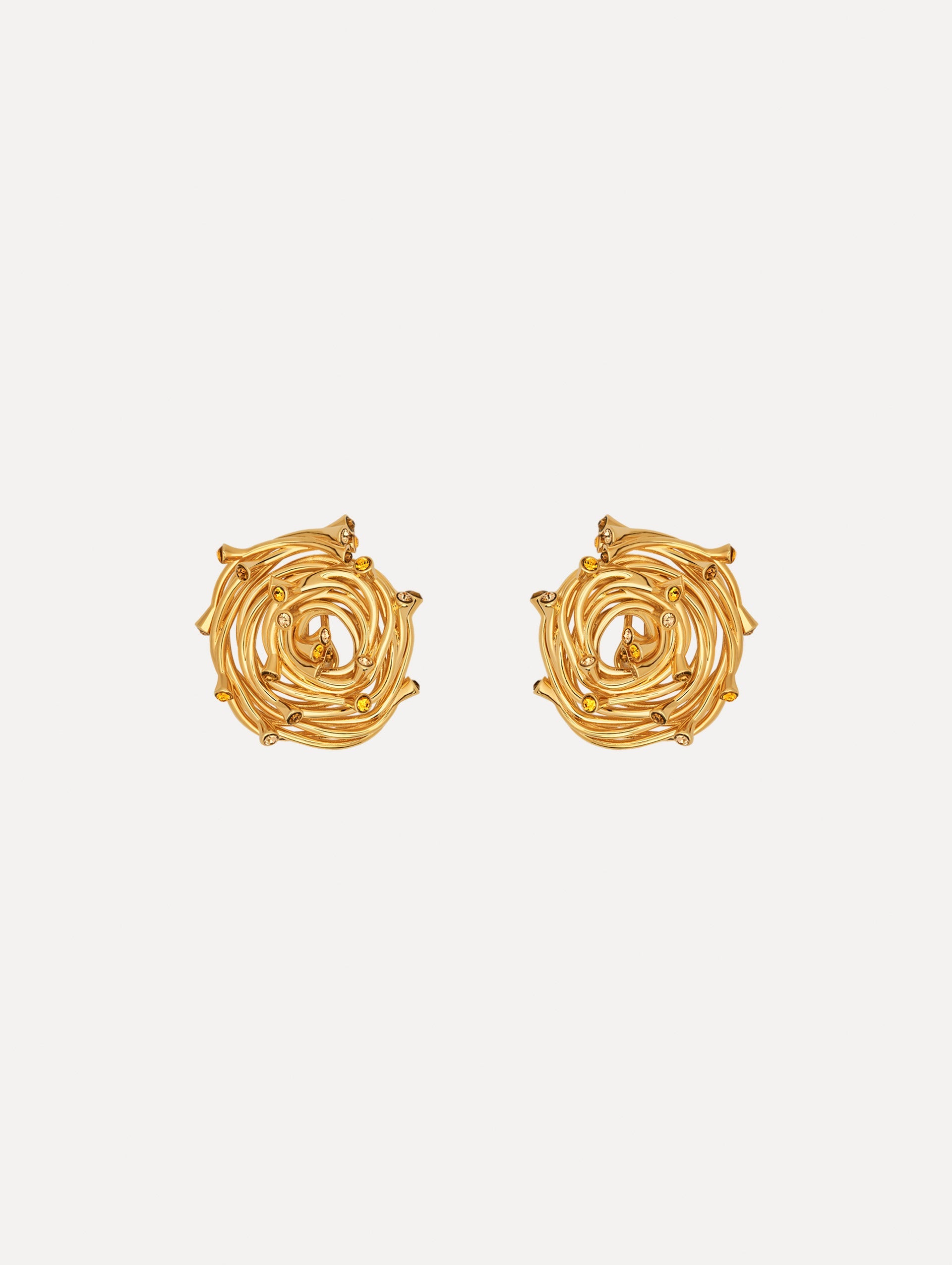 Rhinestone Nest Earrings Topaz / Oscar de la Renta
