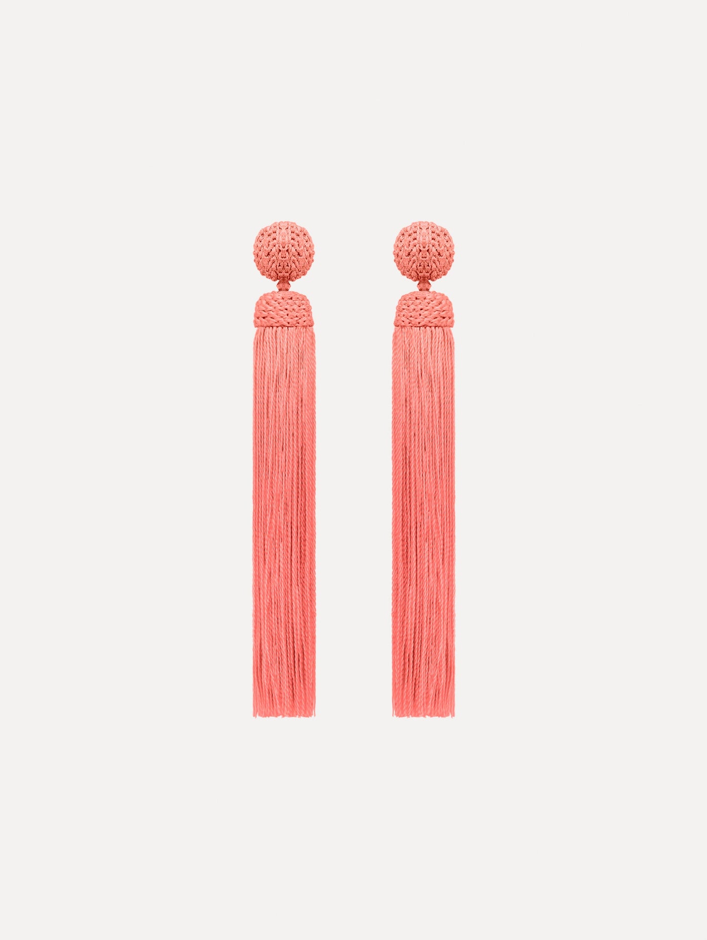 Silk Rope Tassel Clip-On Earrings Guava / Oscar de la Renta