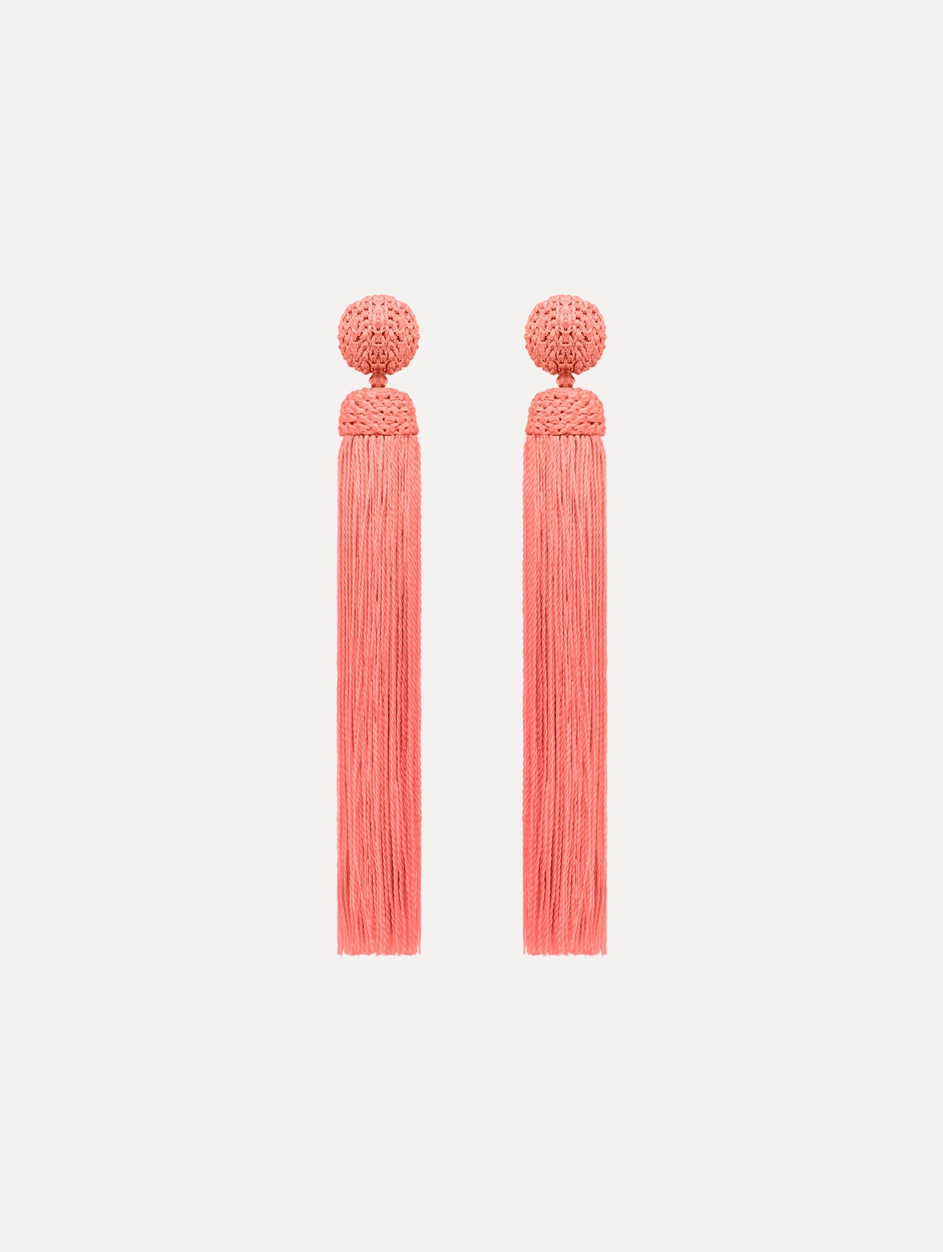 Silk Rope Tassel Clip-On Earrings Guava / Oscar de la Renta
