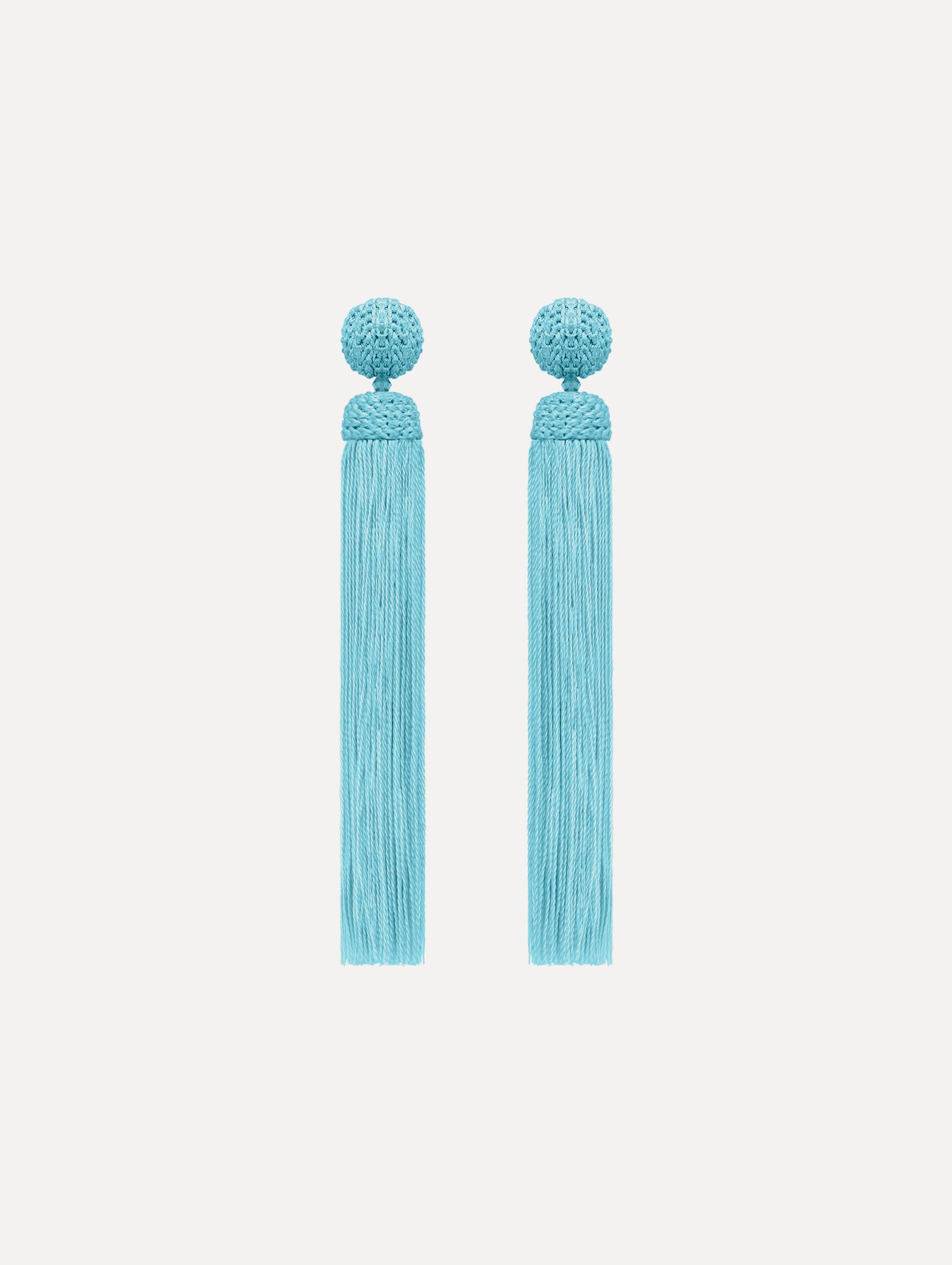 Silk Rope Tassel Clip-On Earrings Saltwater / Oscar de la Renta