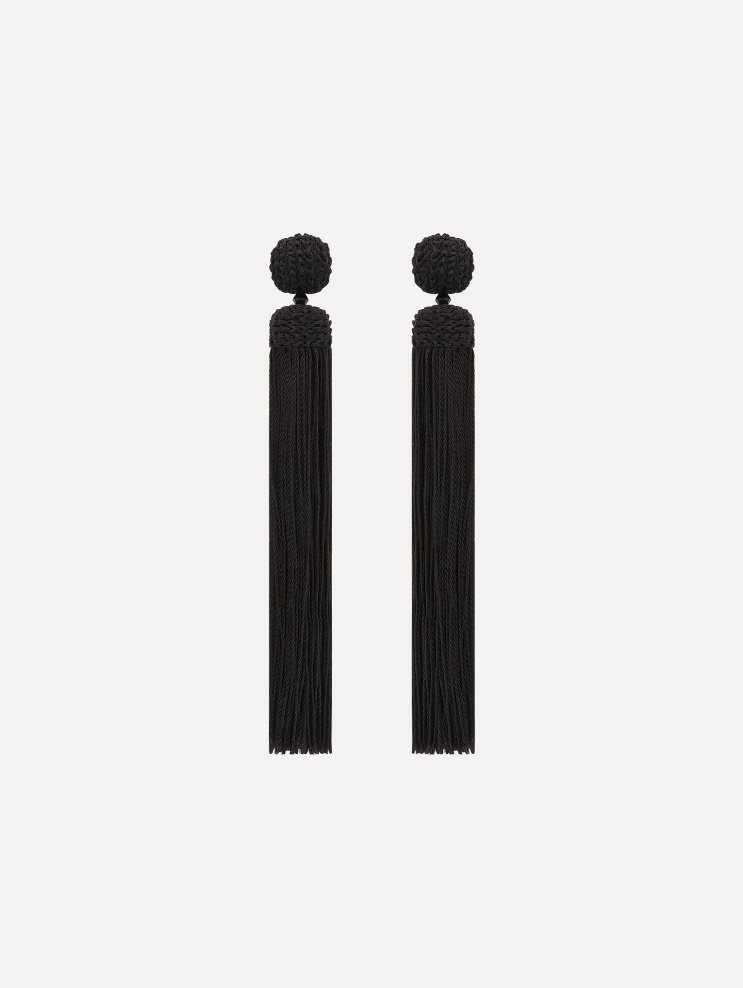 Silk Rope Tassel Clip-On Earrings Black / Oscar de la Renta