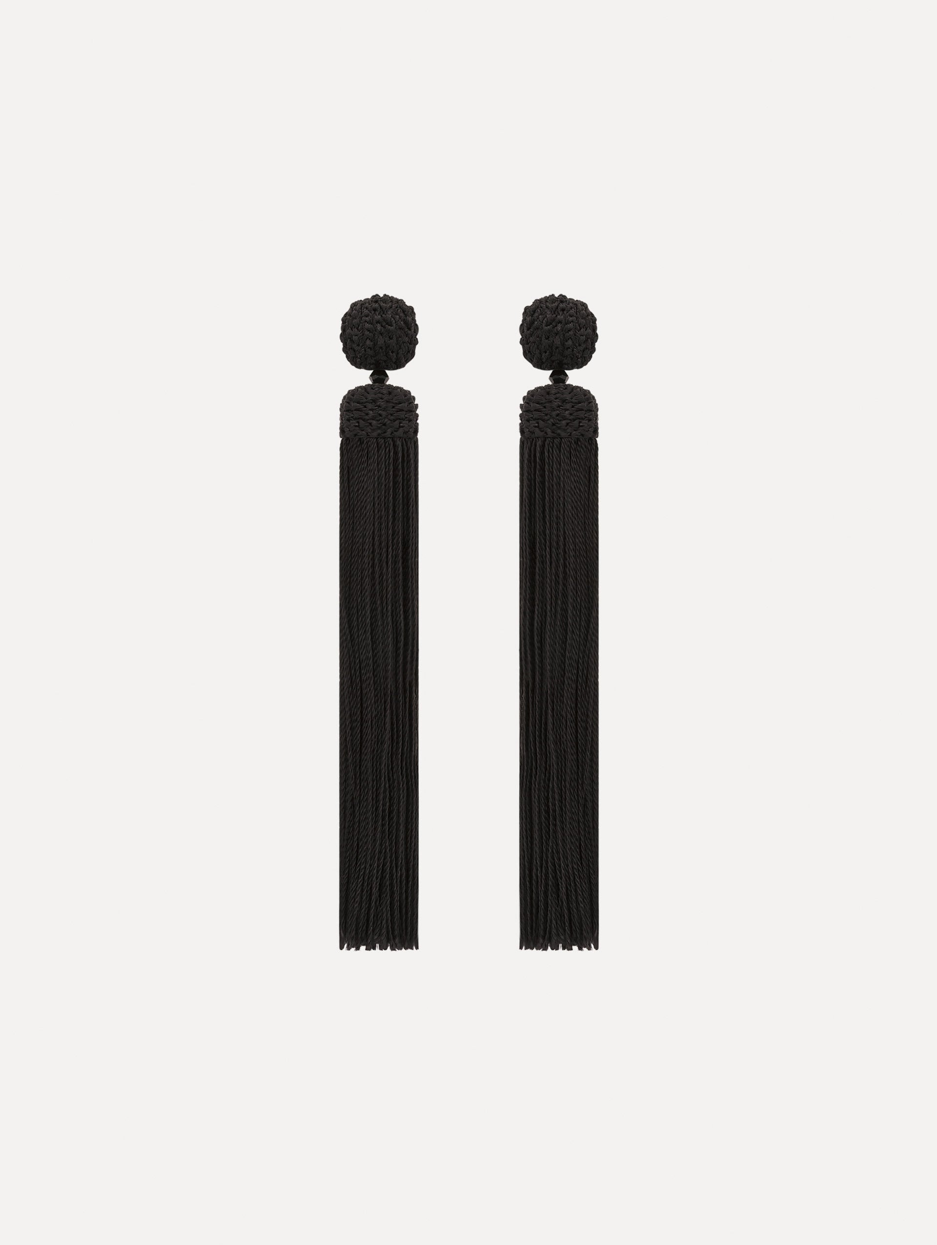 Silk Rope Tassel Clip-On Earrings Black / Oscar de la Renta