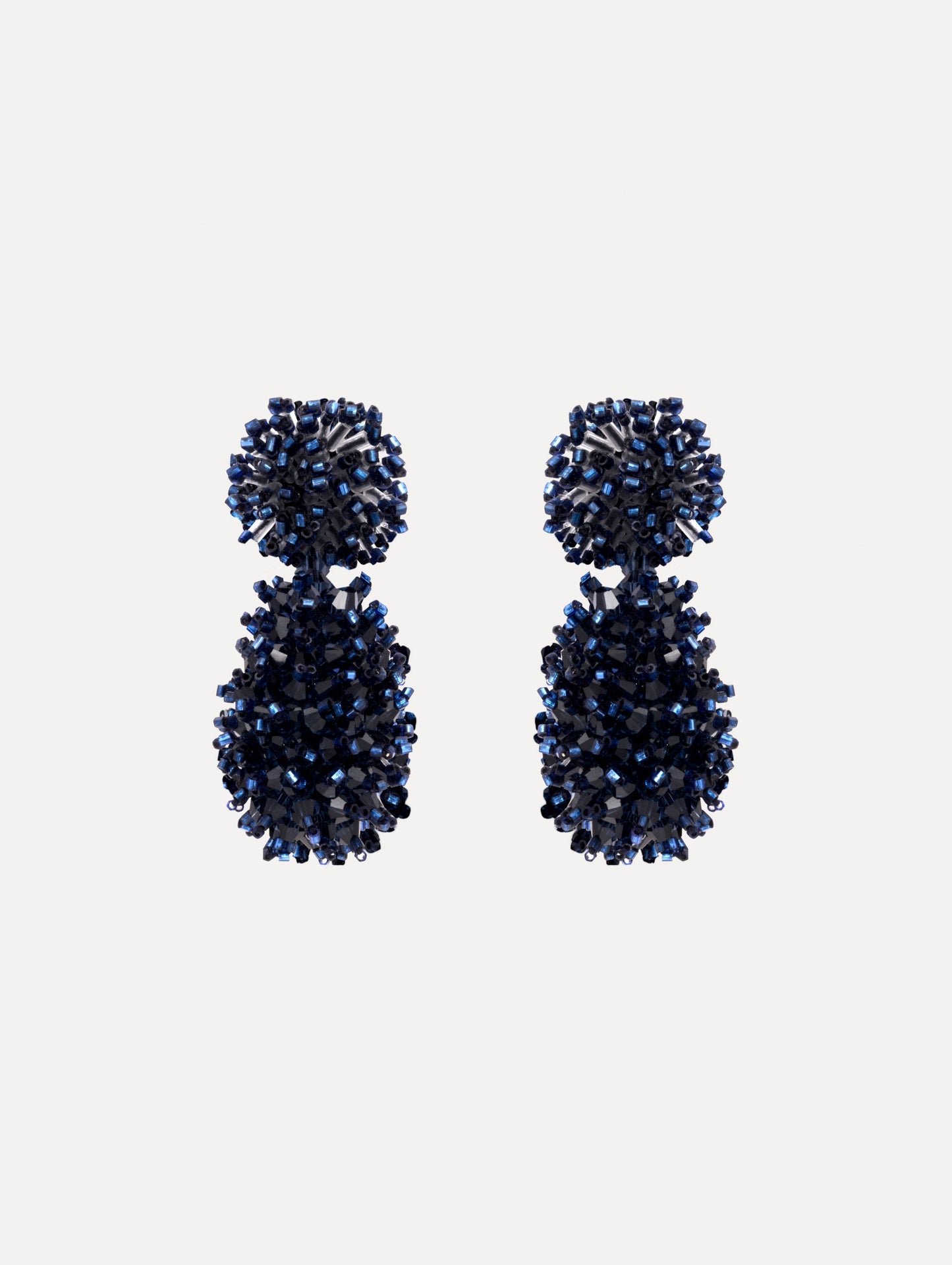 Beaded Cluster Drop Earrings Navy / Oscar de la Renta