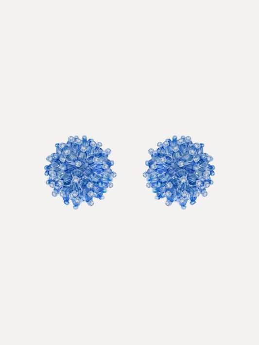 Beaded Cluster Earrings Sapphire / Oscar de la Renta