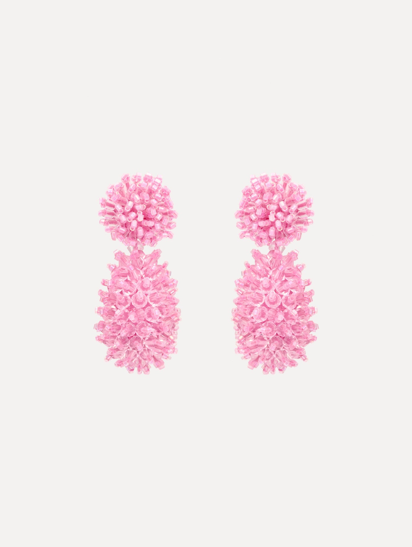 Beaded Cluster Drop Earrings Rose / Oscar de la Renta