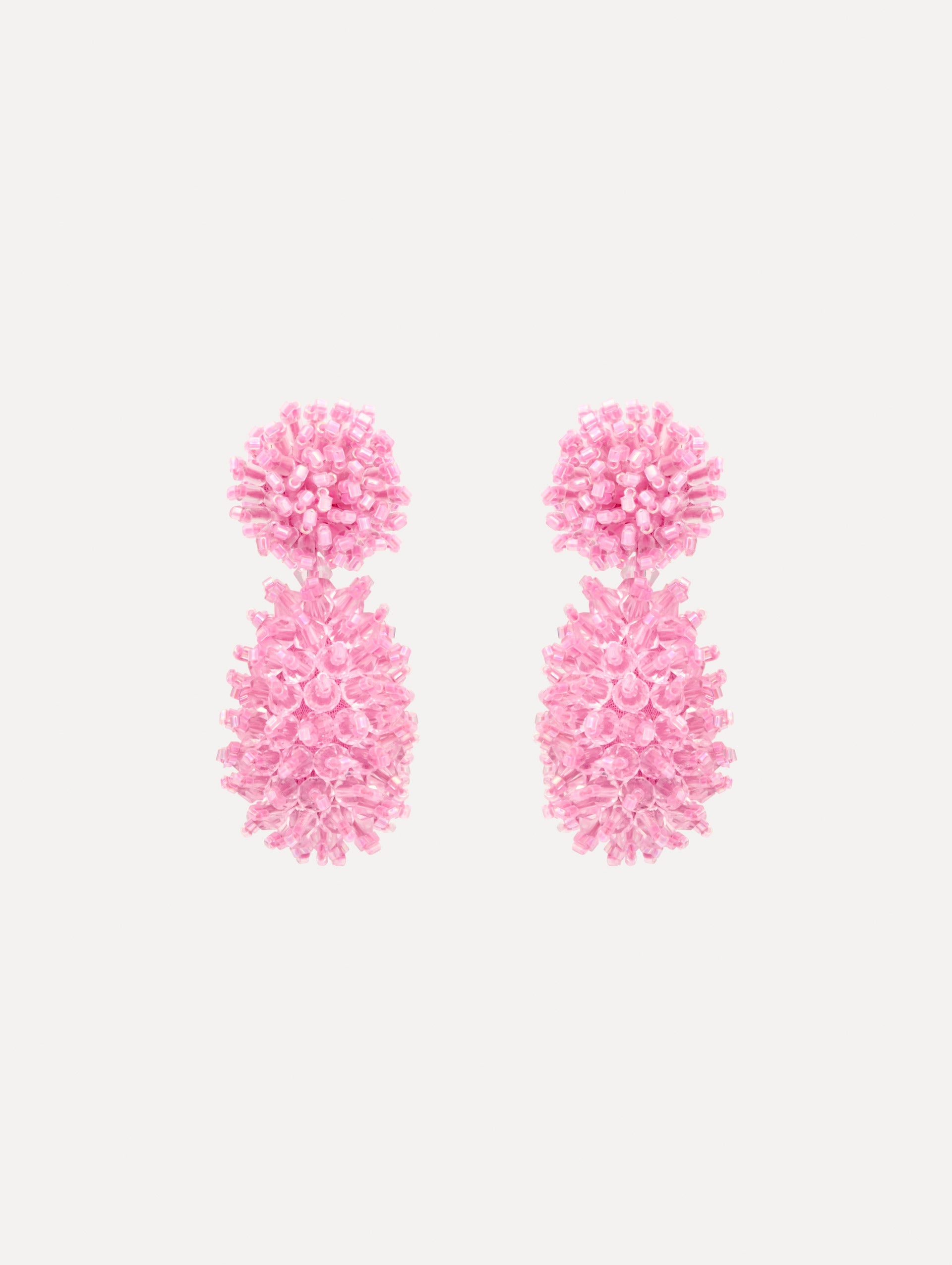 Beaded Cluster Drop Earrings Rose / Oscar de la Renta