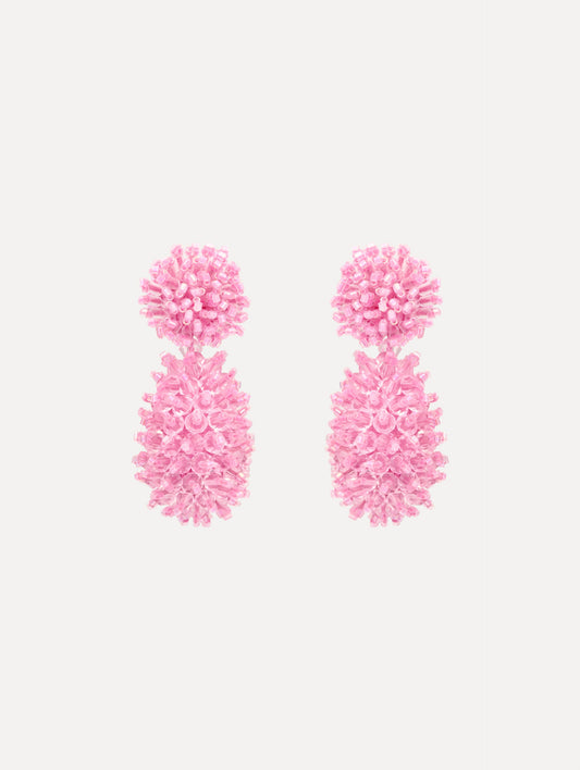 Beaded Cluster Drop Earrings Rose / Oscar de la Renta