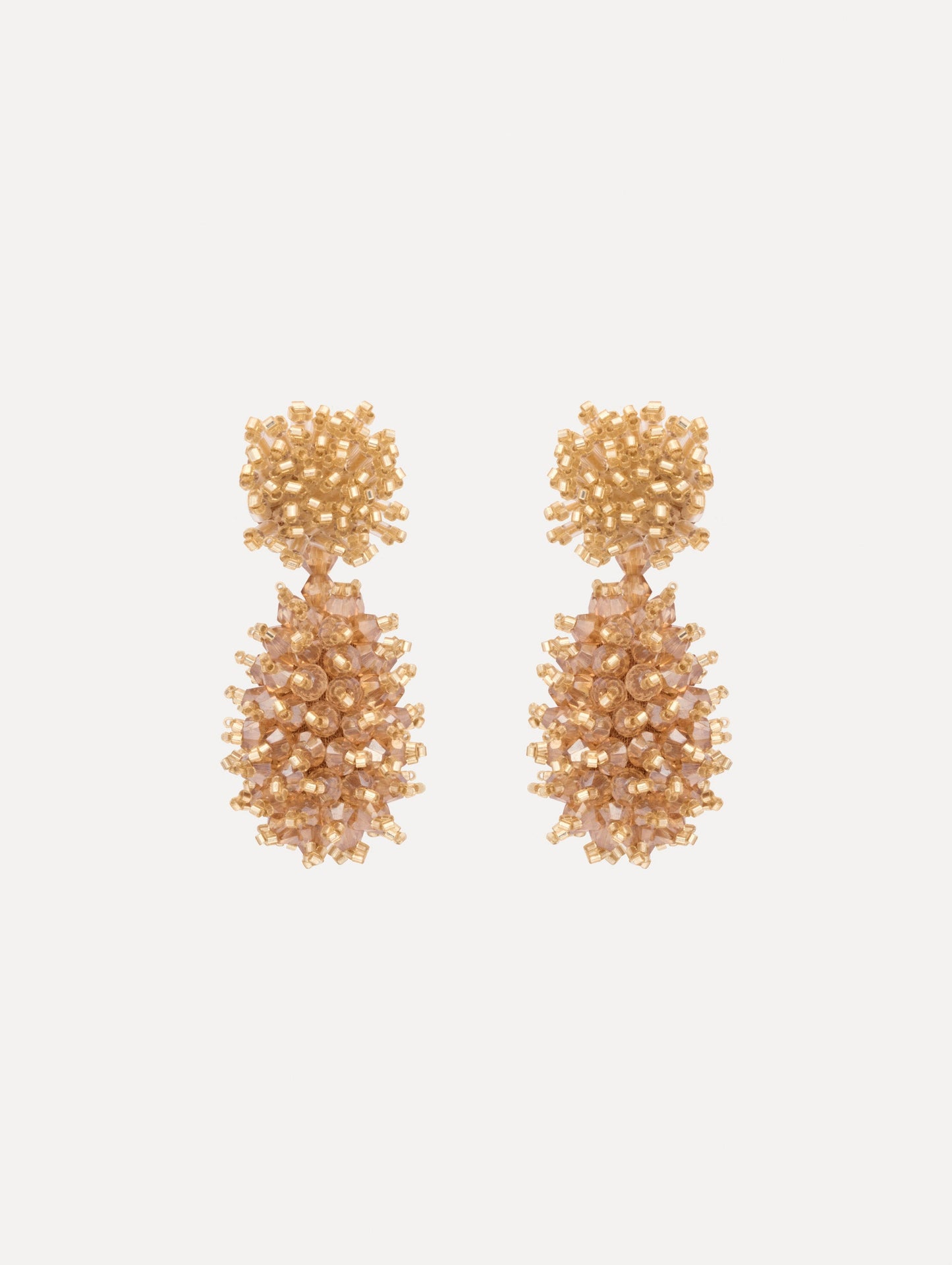 Beaded Cluster Drop Earrings Champagne / Oscar de la Renta