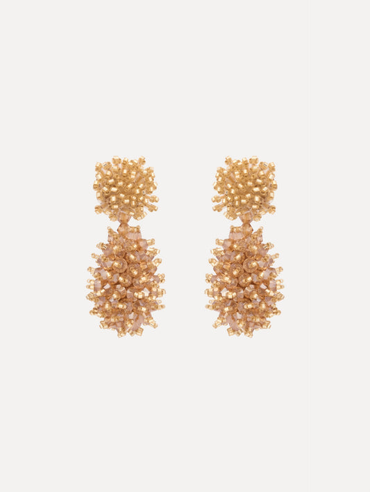 Beaded Cluster Drop Earrings Champagne / Oscar de la Renta