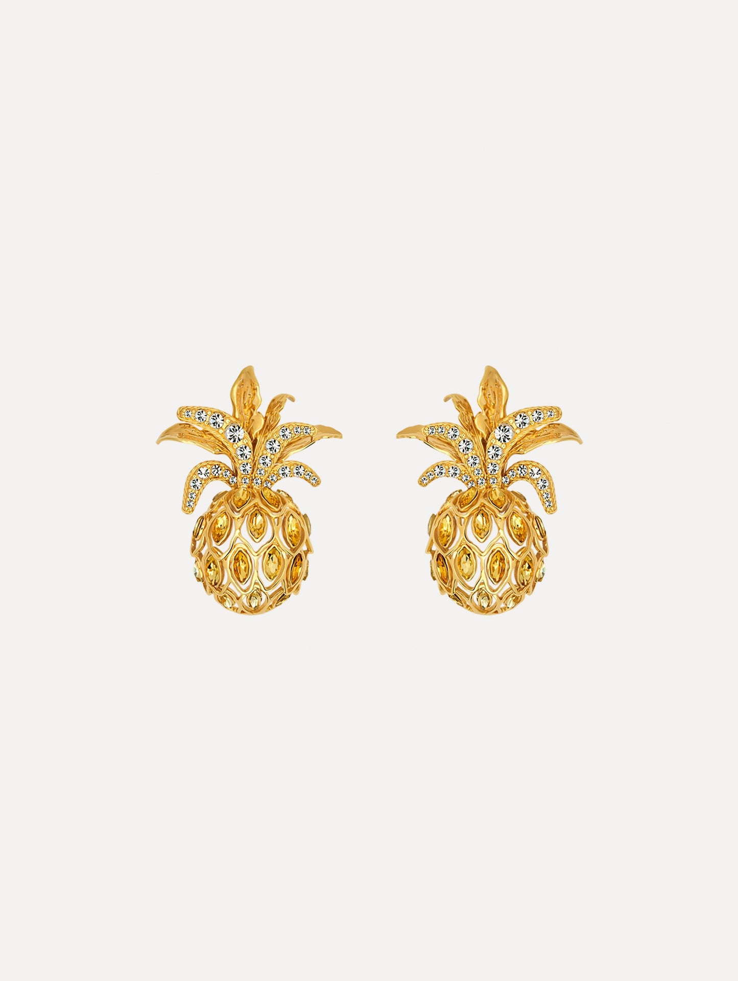 Pineapple Pavé Clip-On Earrings Citrine / Oscar de la Renta
