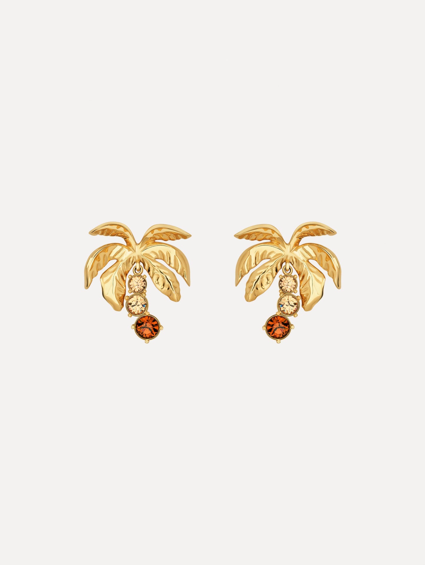 Palm Tree Crystal Earrings Topaz / Oscar de la Renta