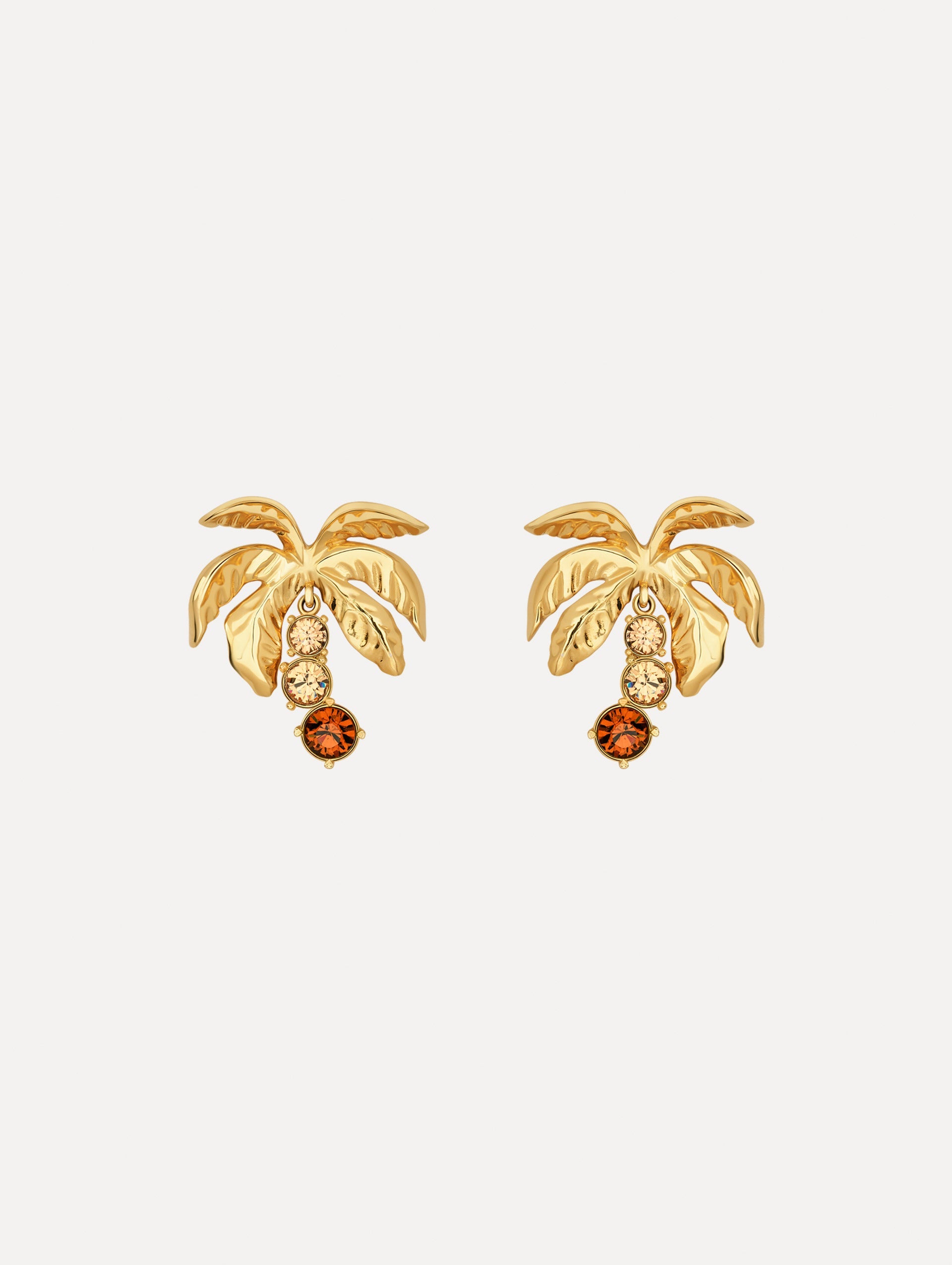 Palm Tree Crystal Earrings Topaz / Oscar de la Renta
