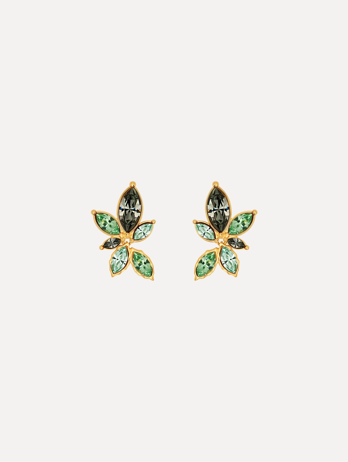 Navette Crystal Clip-On Earrings Peridot / Oscar de la Renta