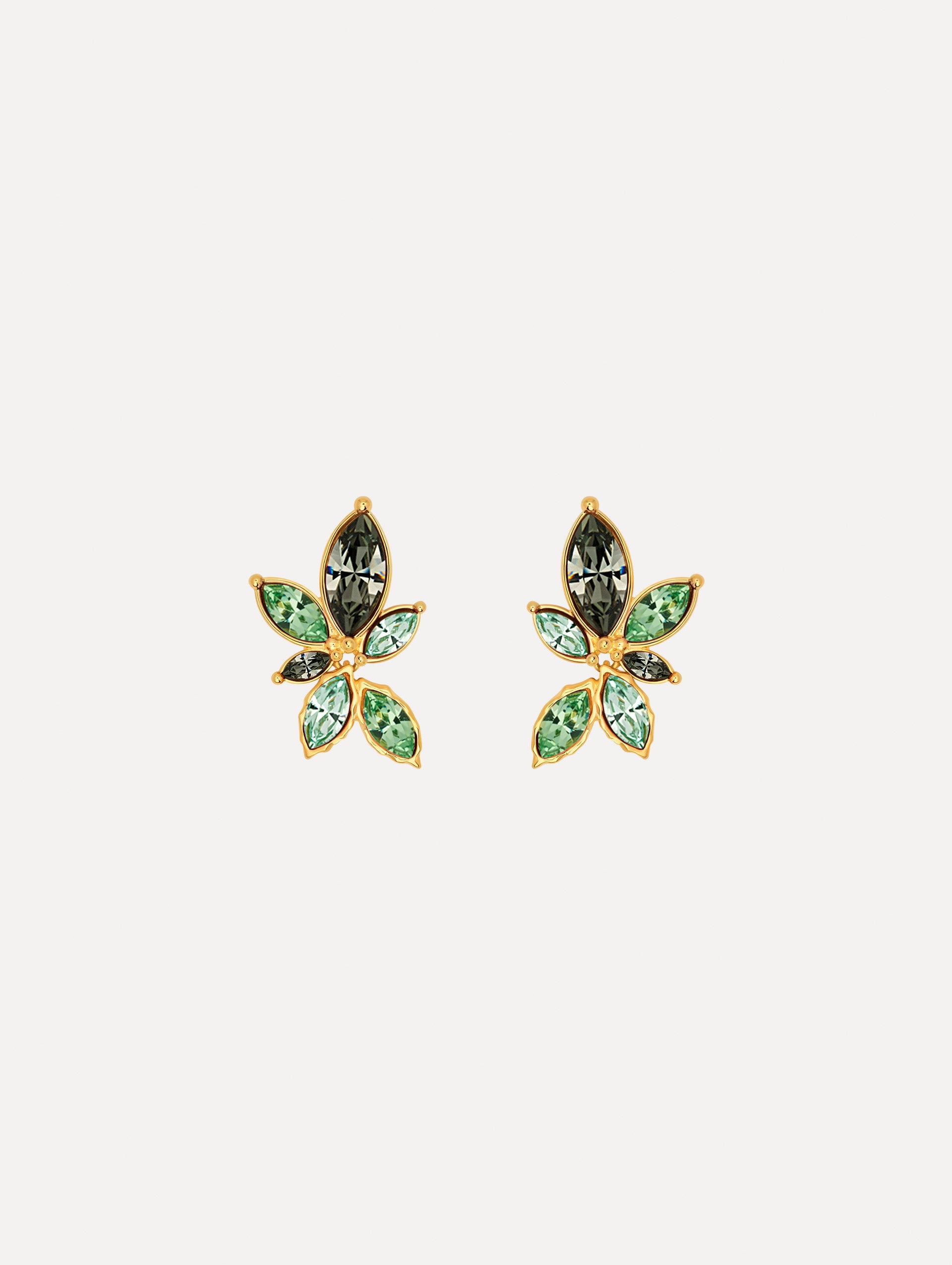 Navette Crystal Clip-On Earrings Peridot / Oscar de la Renta