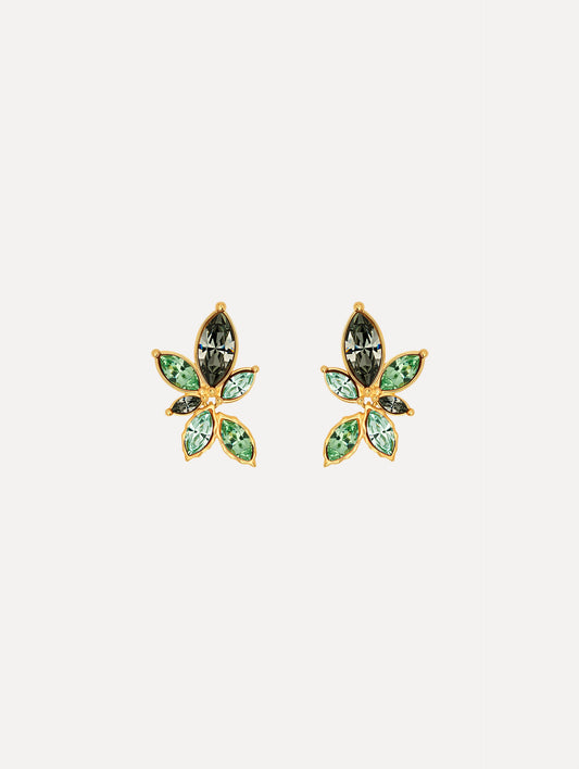 Navette Crystal Clip-On Earrings Peridot / Oscar de la Renta
