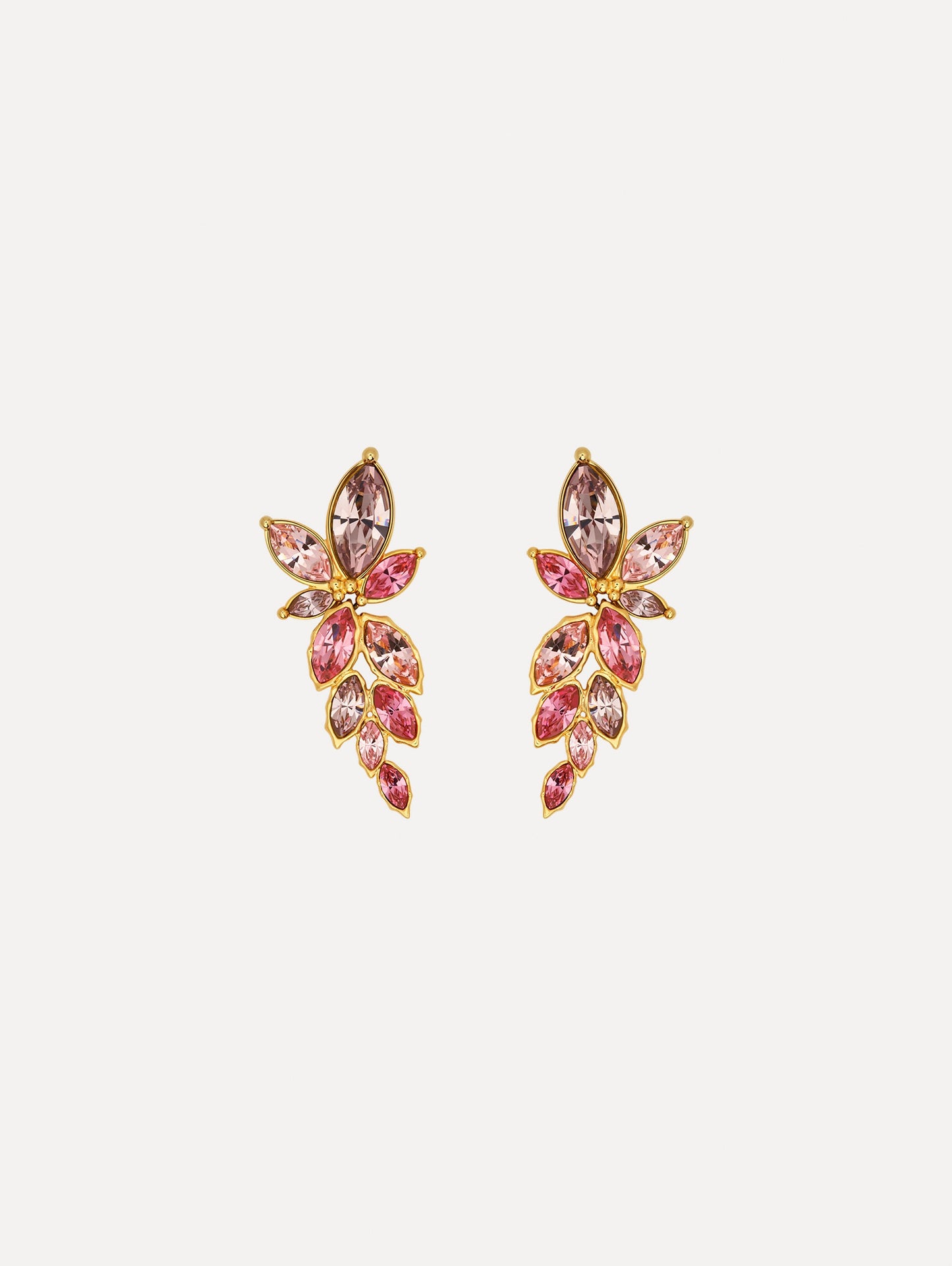 Navette Crystal Drop Earrings Rose / Oscar de la Renta