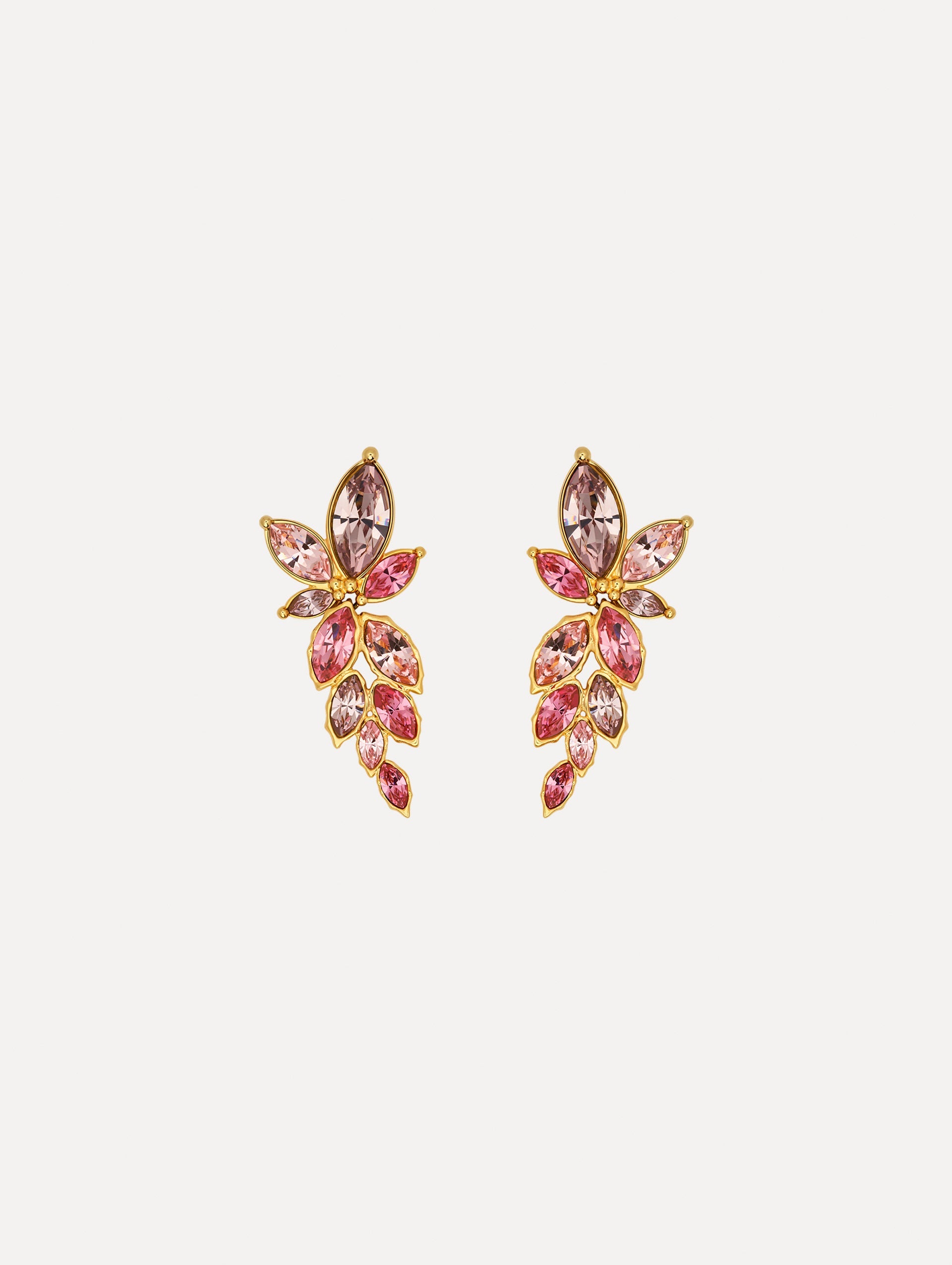 Navette Crystal Drop Earrings Rose / Oscar de la Renta