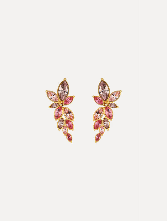 Navette Crystal Drop Earrings Rose / Oscar de la Renta