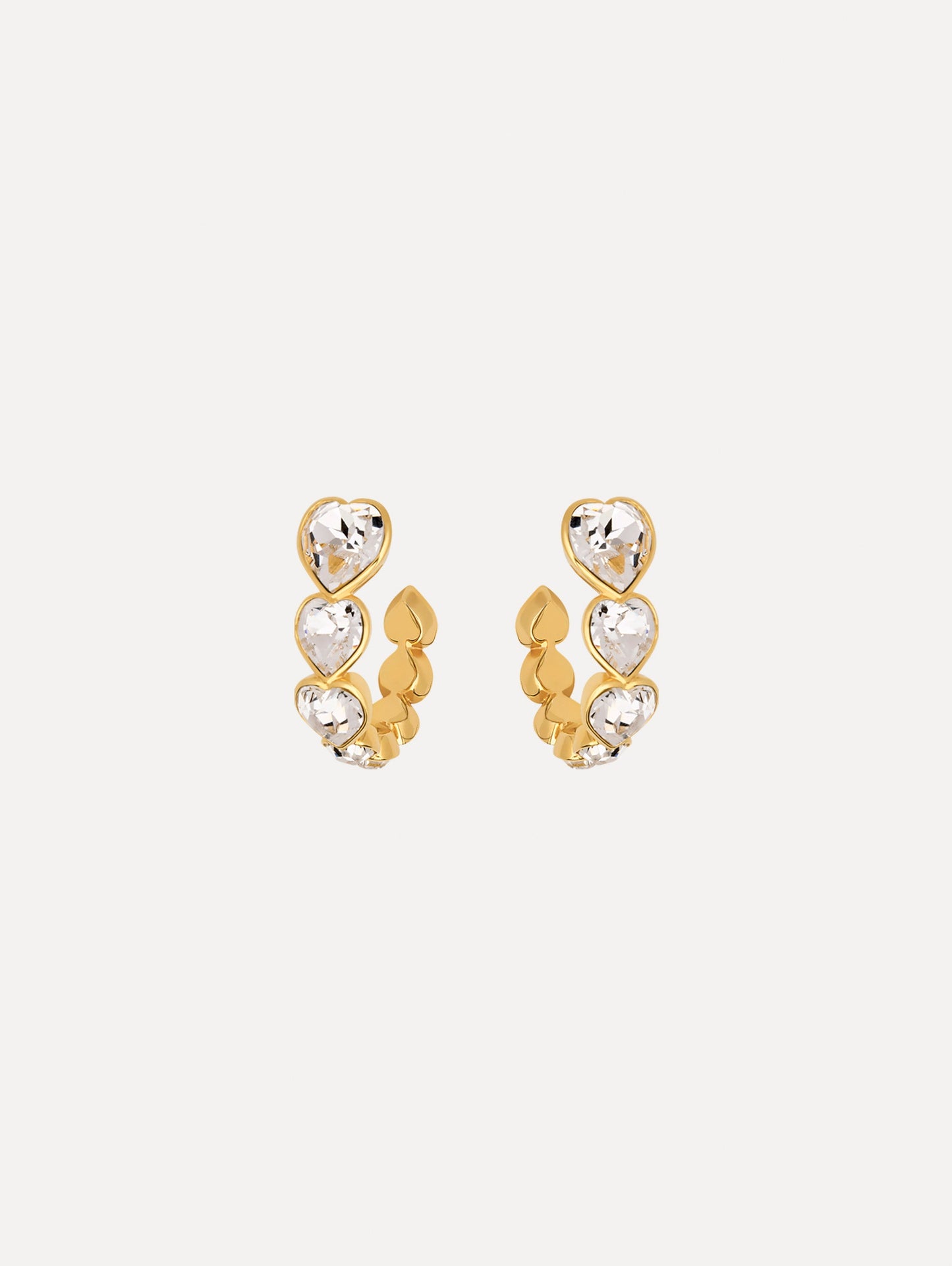 Crystal Heart Hoop Earrings Crystal / Oscar de la Renta