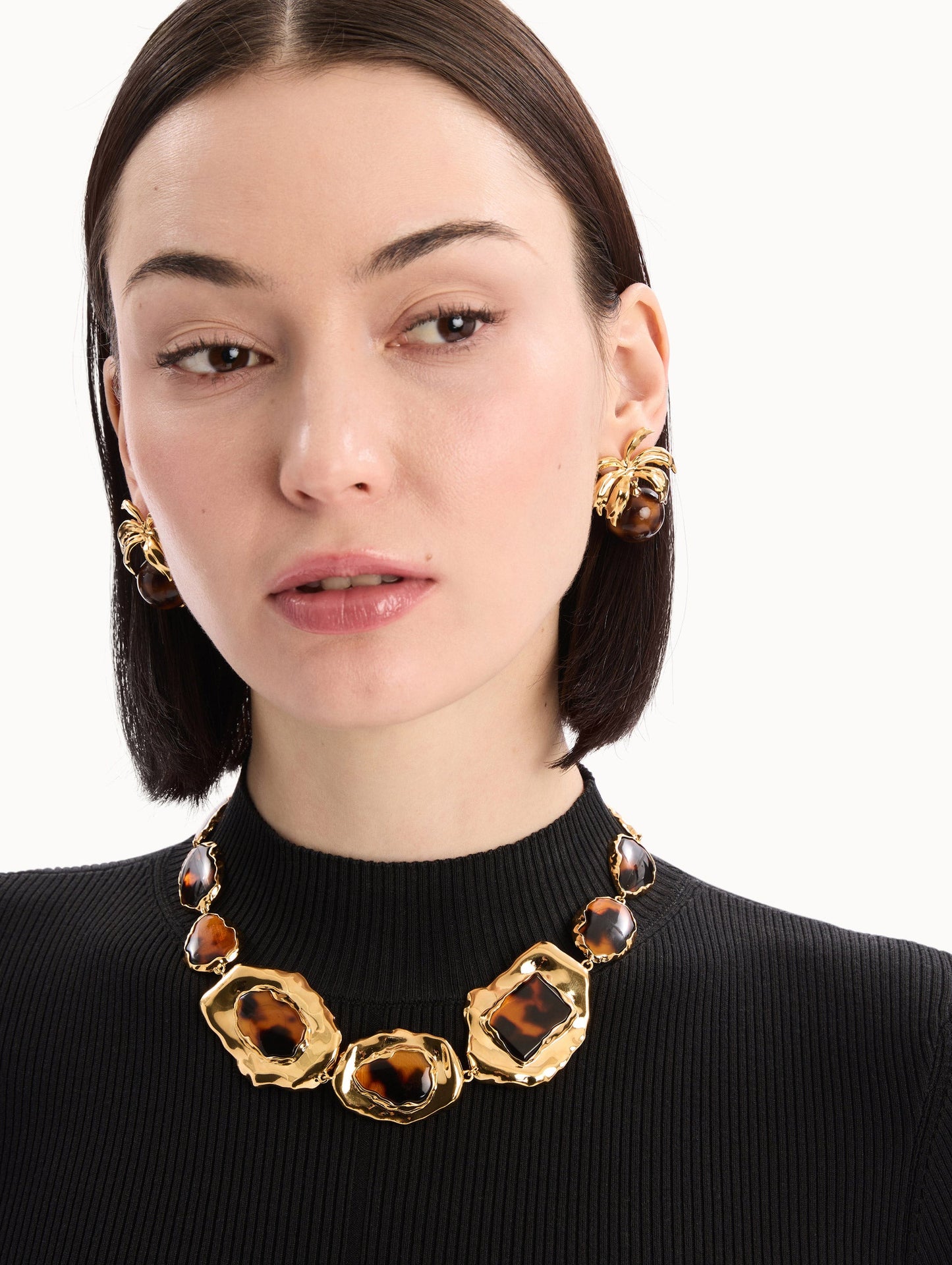 Tortoise Stone Collar Necklace Tortoise / Oscar de la Renta