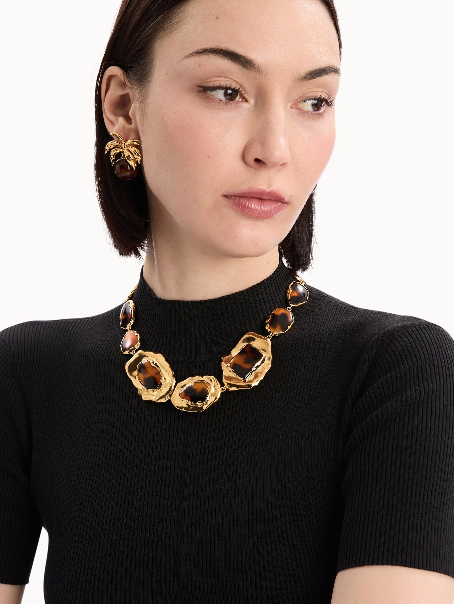 Tortoise Stone Collar Necklace Tortoise / Oscar de la Renta