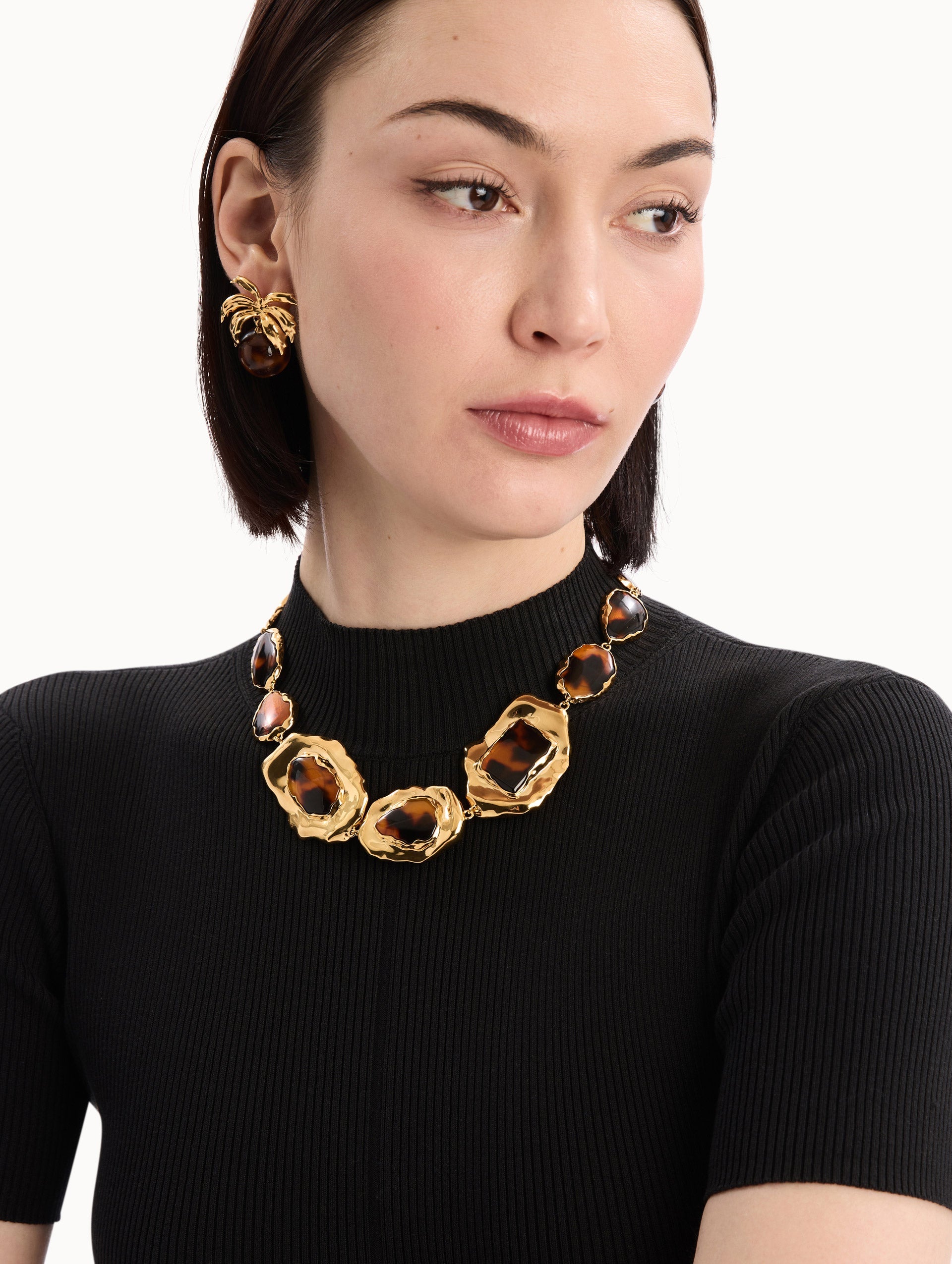 Tortoise Stone Collar Necklace Tortoise / Oscar de la Renta