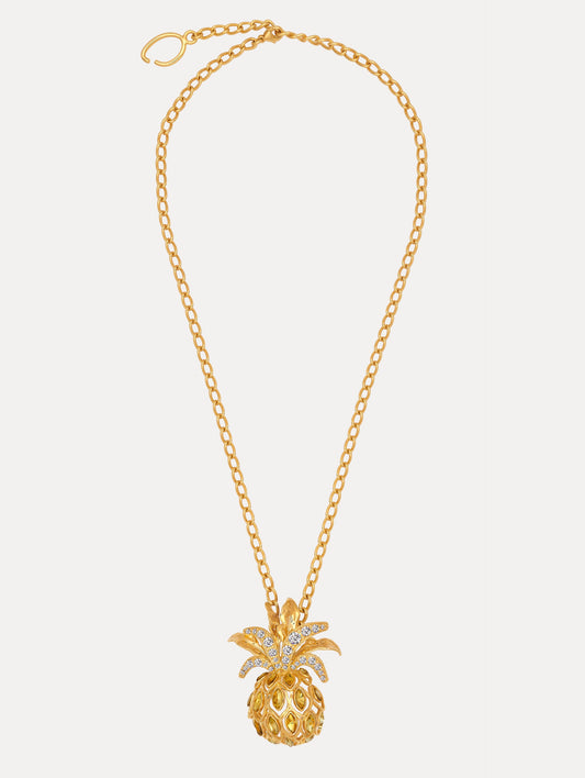 Pineapple Pavé Pendant Necklace Citrine / Oscar de la Renta