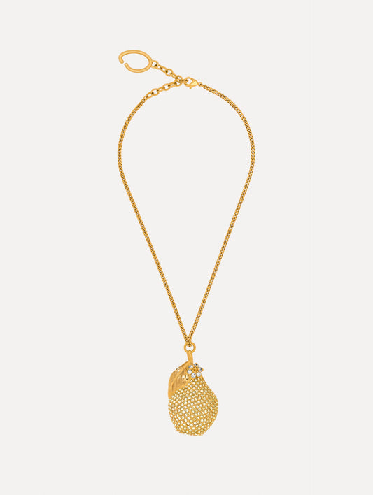 Pavé Pear Pendant Necklace Green / Oscar de la Renta
