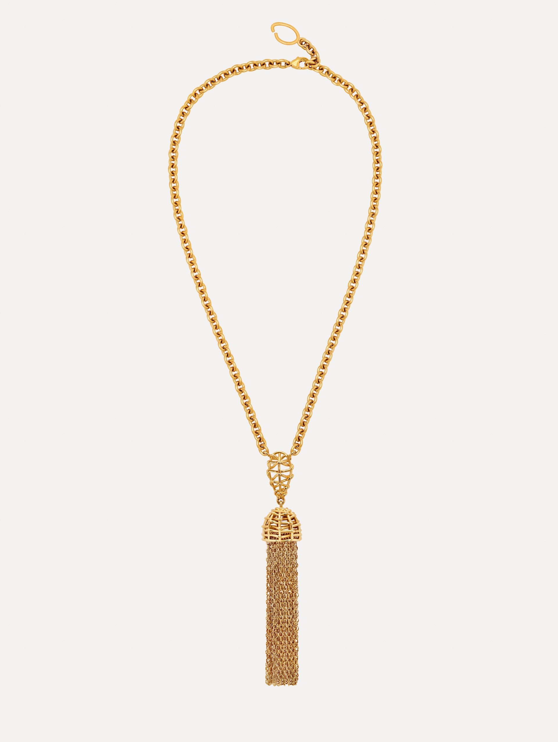 Rattan Chancelier Pendant Necklace Gold / Oscar de la Renta