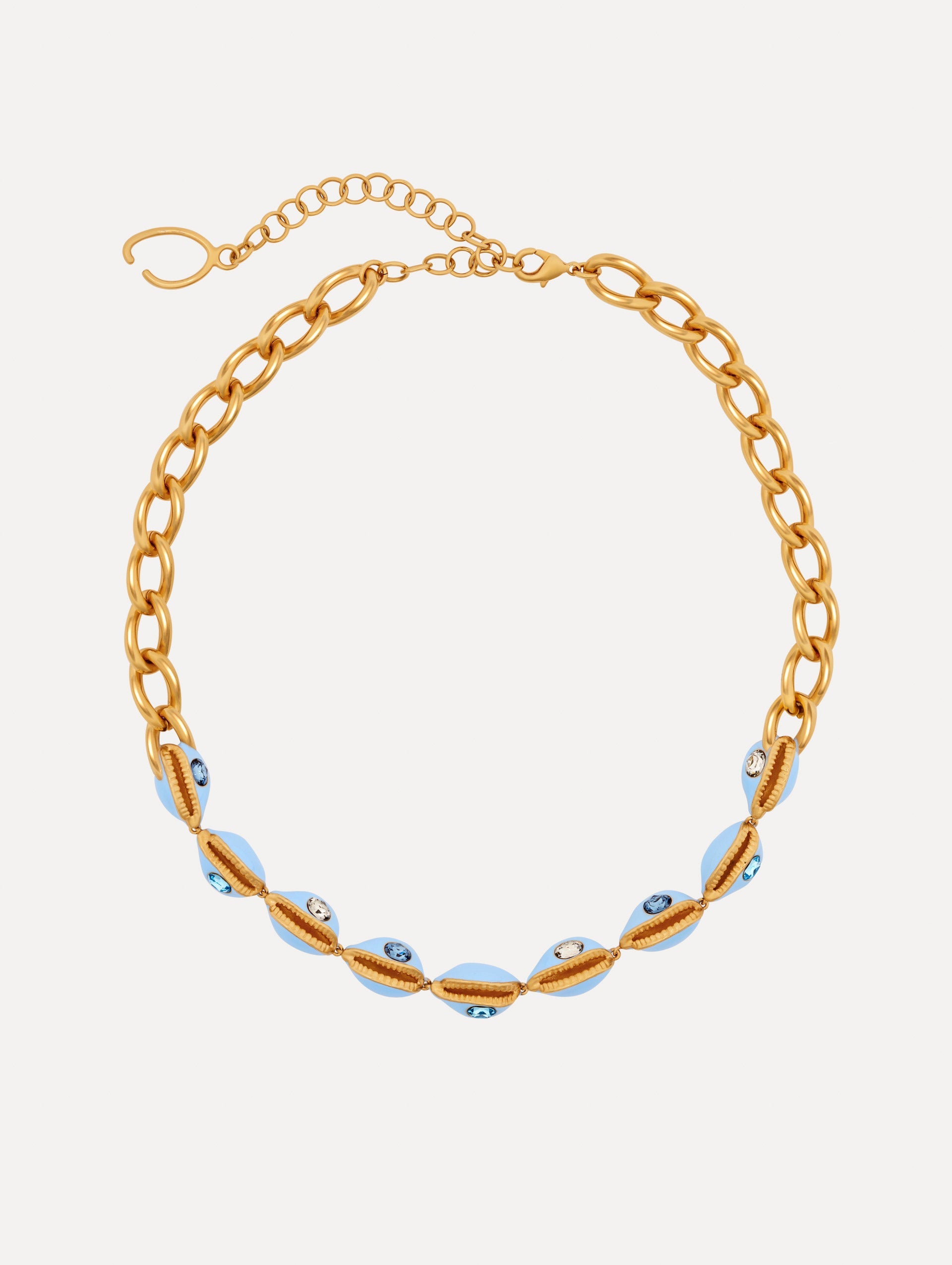 Enamel Cowrie Shell Necklace Sky / Oscar de la Renta