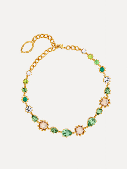 Faceted Crystal Necklace Green / Oscar de la Renta