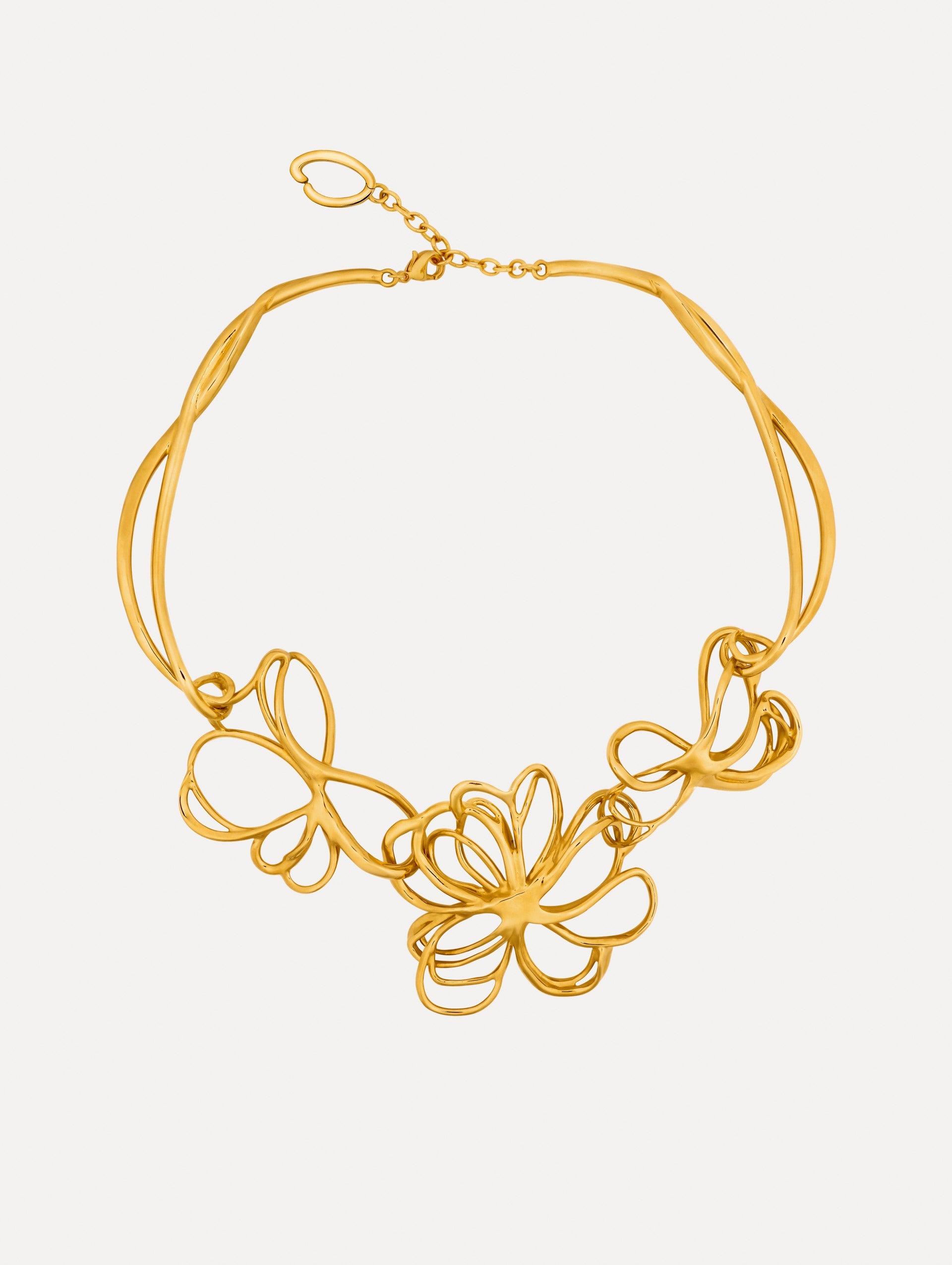Threaded Flower Necklace Gold / Oscar de la Renta