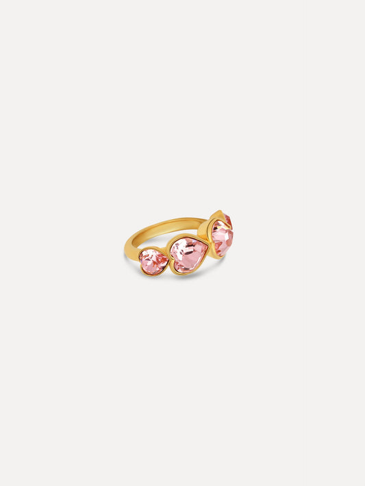 Crystal Heart Ring Rose / Oscar de la Renta