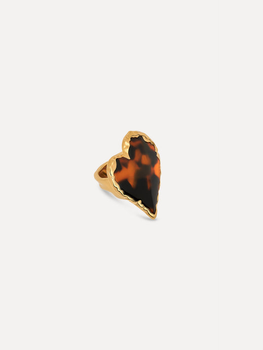 Tortoise Stone Heart Ring Tortoise / Oscar de la Renta
