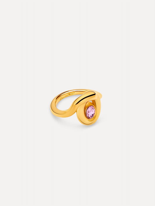 Looped Oval Ring Light rose / Oscar de la Renta