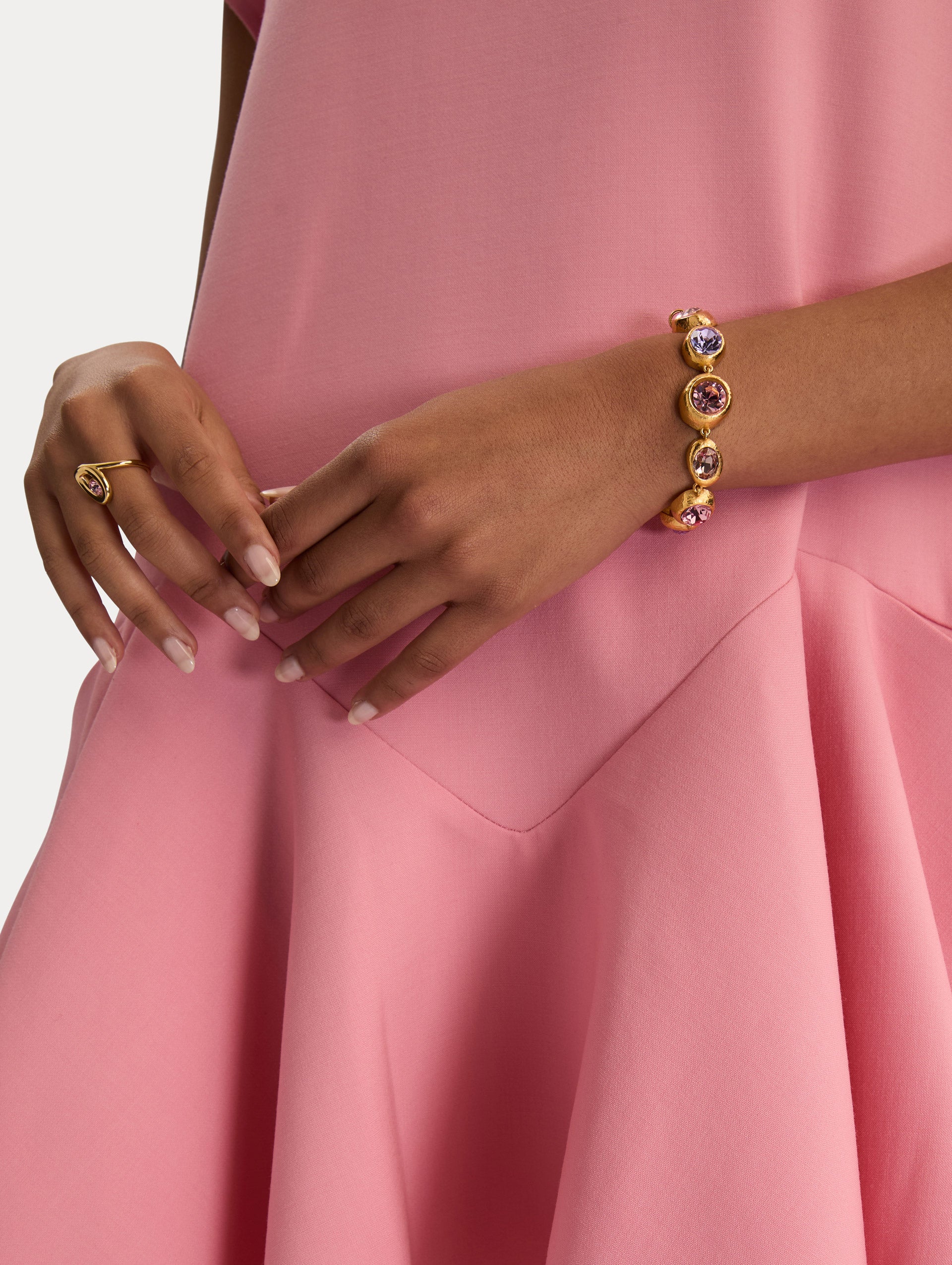 Looped Oval Ring Light rose / Oscar de la Renta