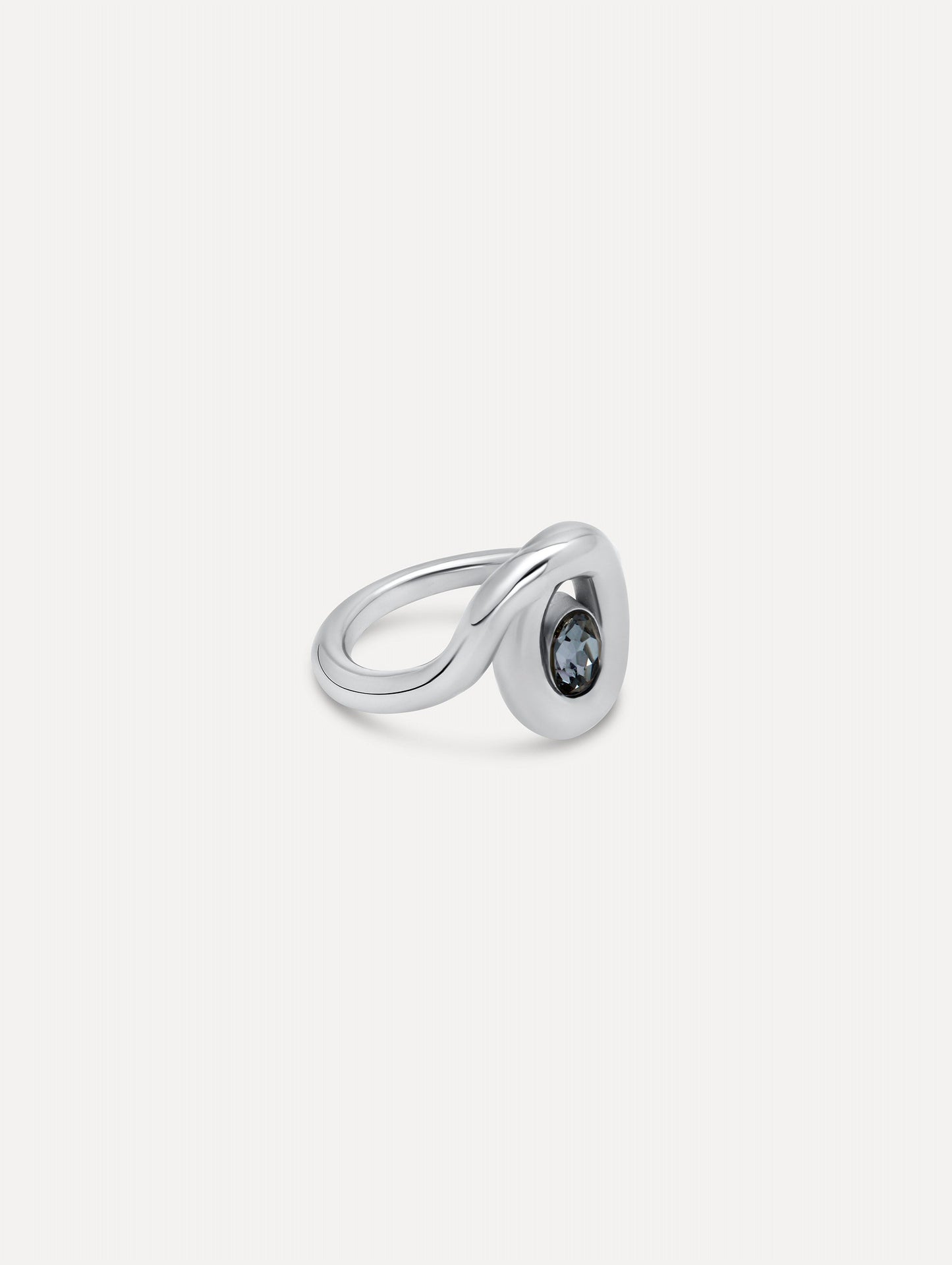 Looped Oval Ring Black diamond / Oscar de la Renta