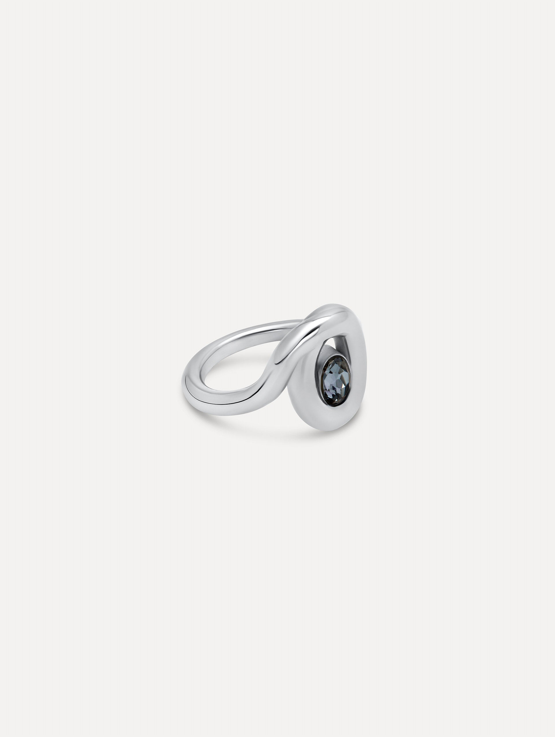 Looped Oval Ring Black diamond / Oscar de la Renta